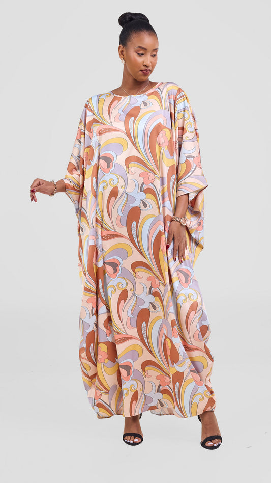 Vivo Lani Maxi Dress - Rust / Mustard Print