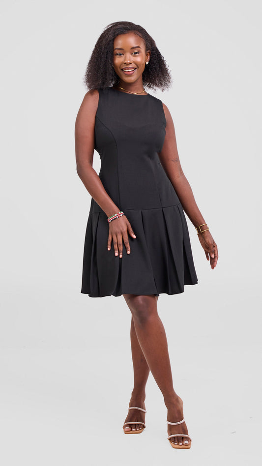 Vivo Niari Pleated Dress - Black