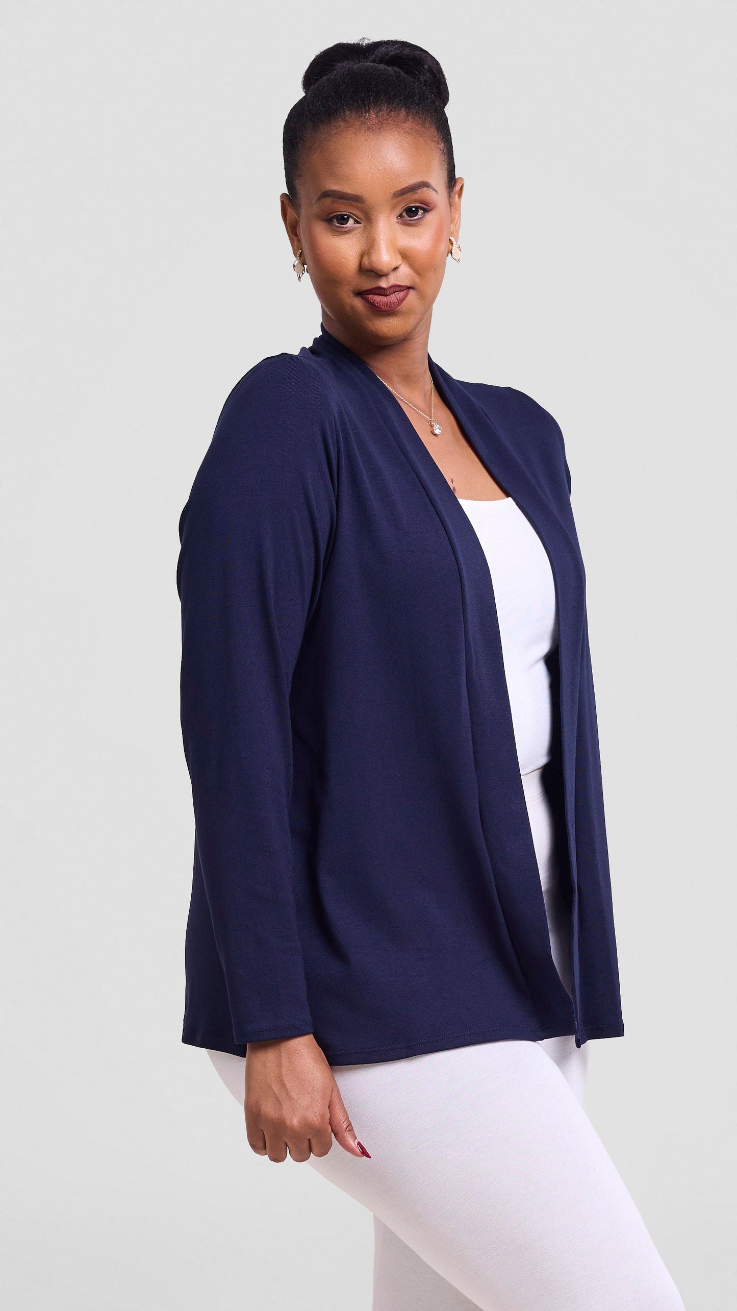 Vivo Everyday Short Waterfall in Jersey - Navy Blue
