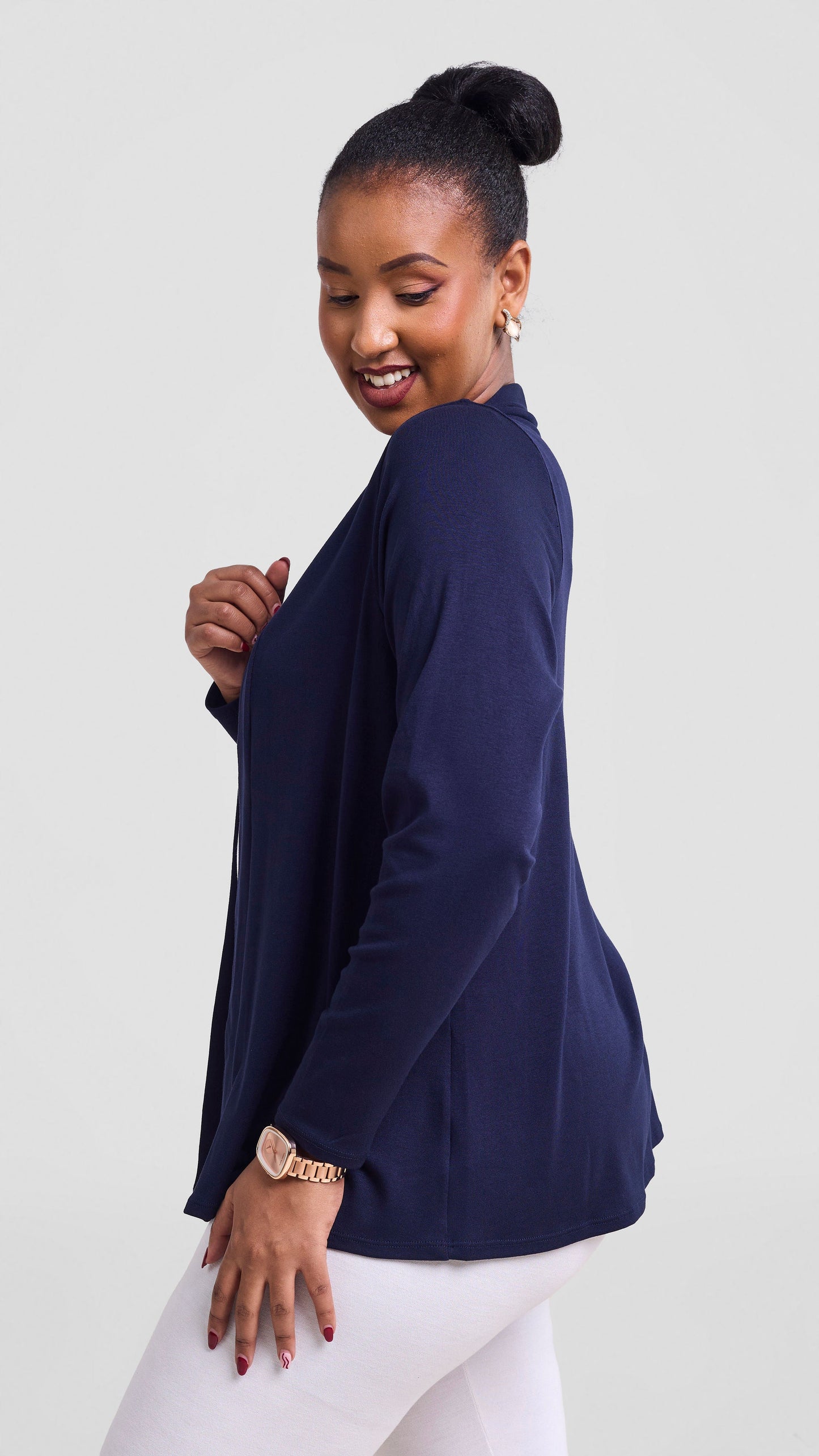 Vivo Everyday Short Waterfall in Jersey - Navy Blue