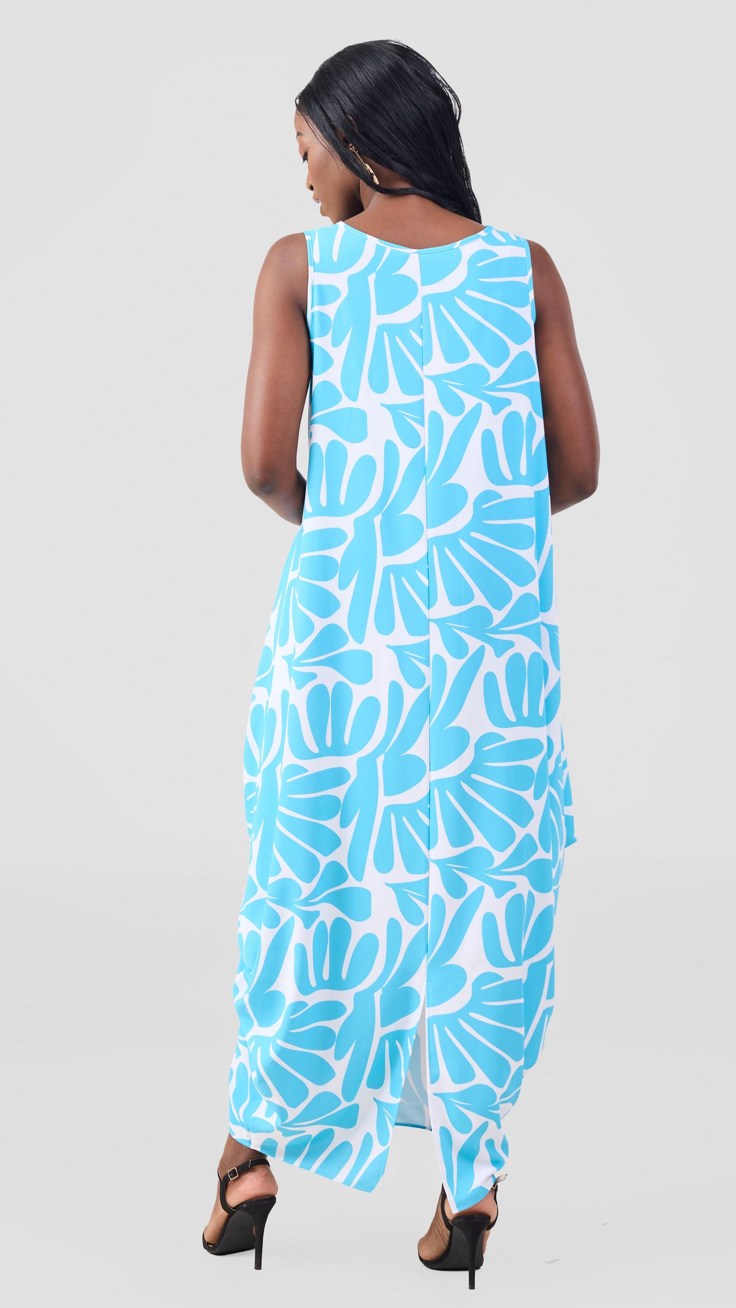 Vivo Seli Maxi Dress - Off White / Light Blue Amari Print