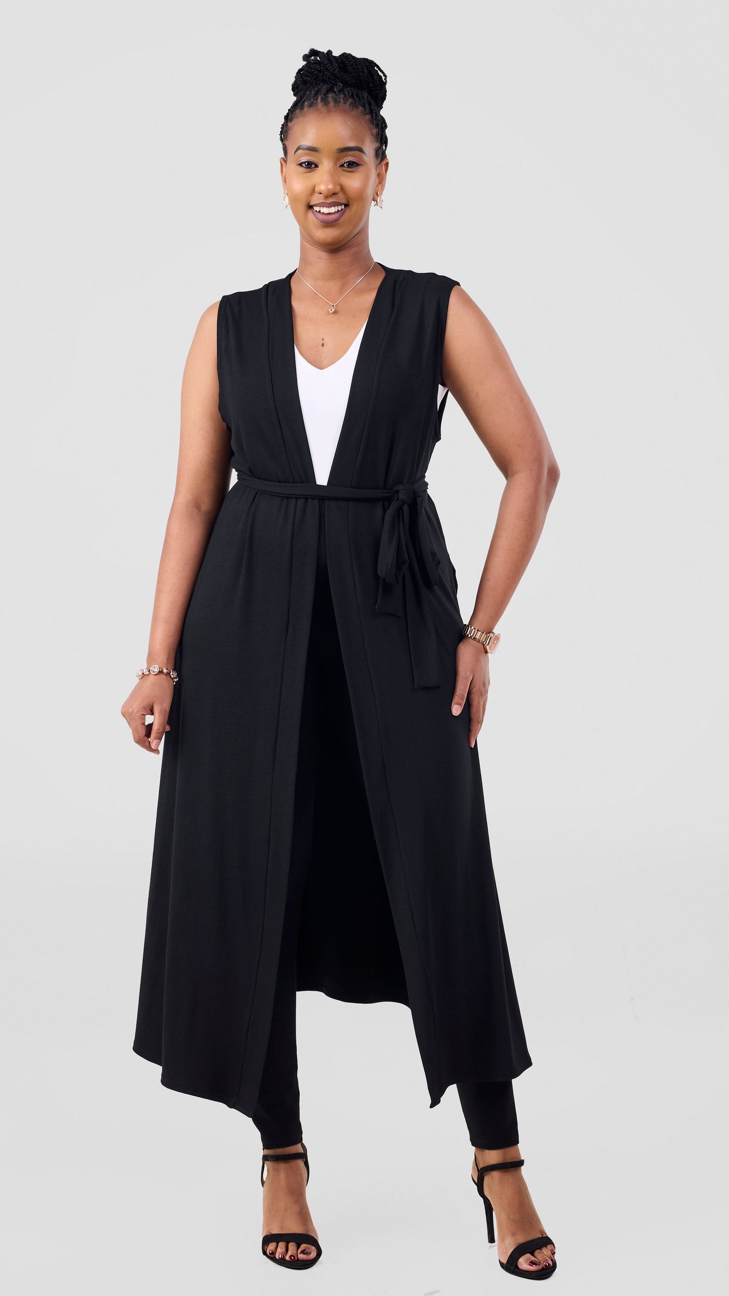 Vivo Chela Jersey Sleeveless Waterfall - Black