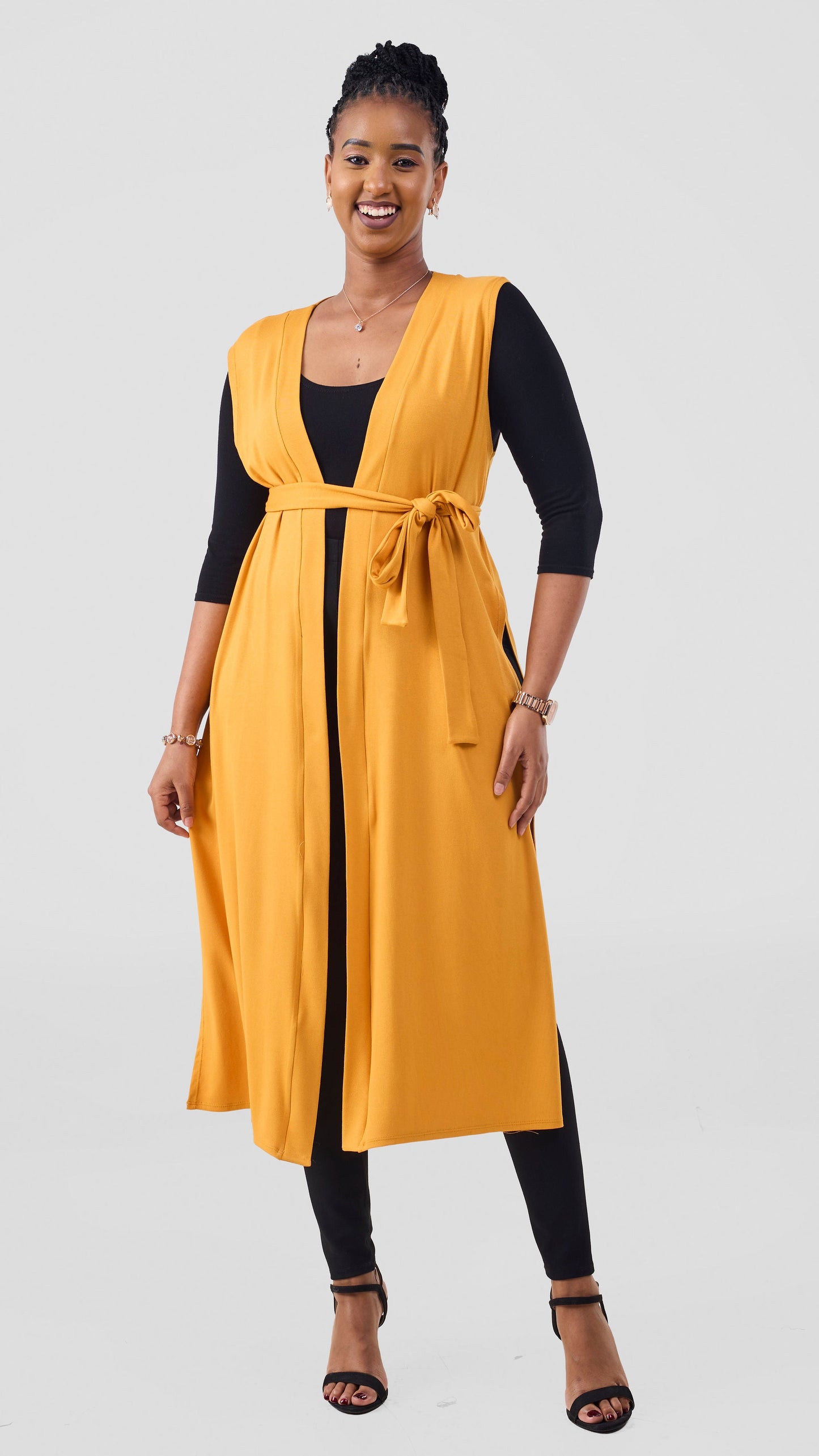 Vivo Chela Jersey Sleeveless Waterfall - Mustard