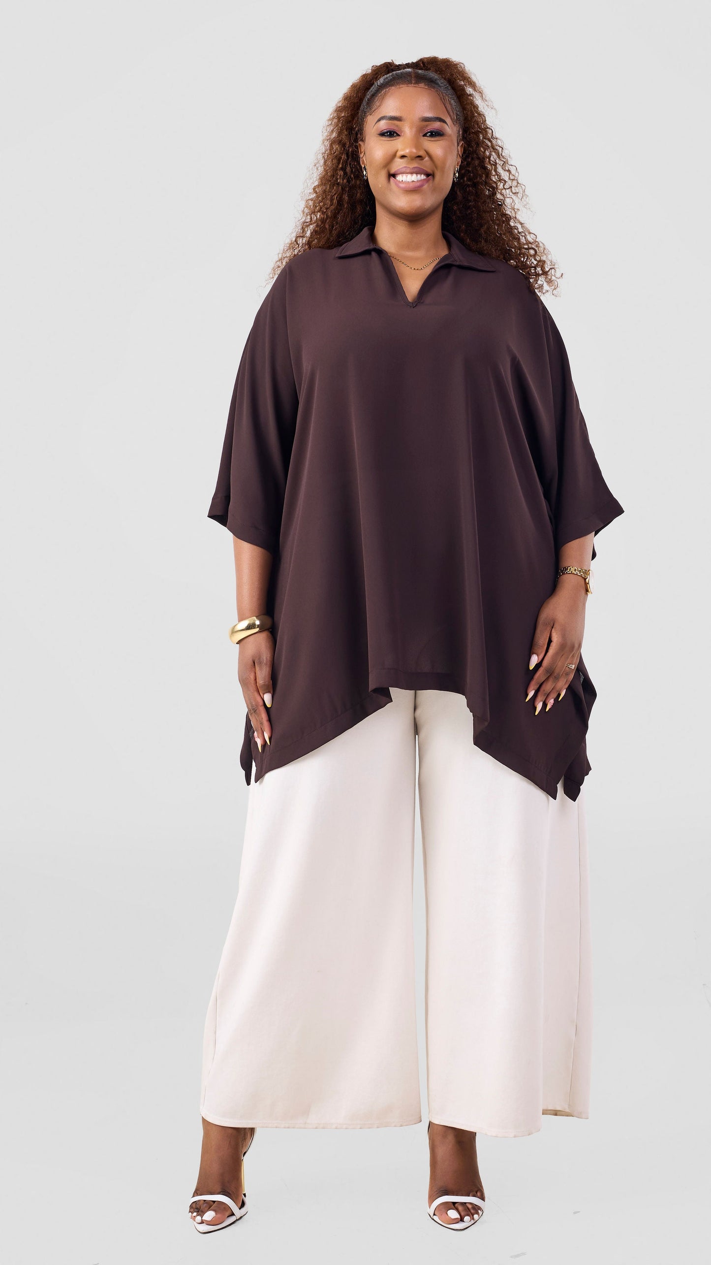 Vivo Isabi Loose Top - Dark Chocolate