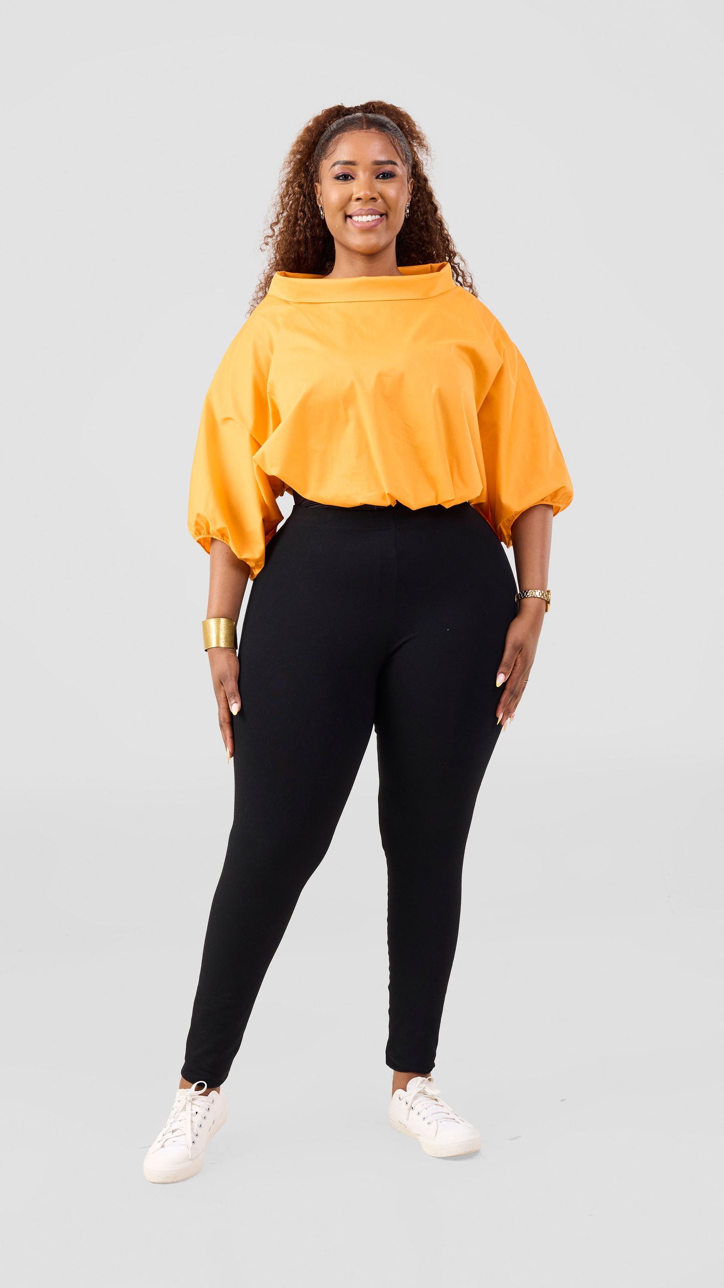 Vivo Lulu Drawstring Top - Light Orange