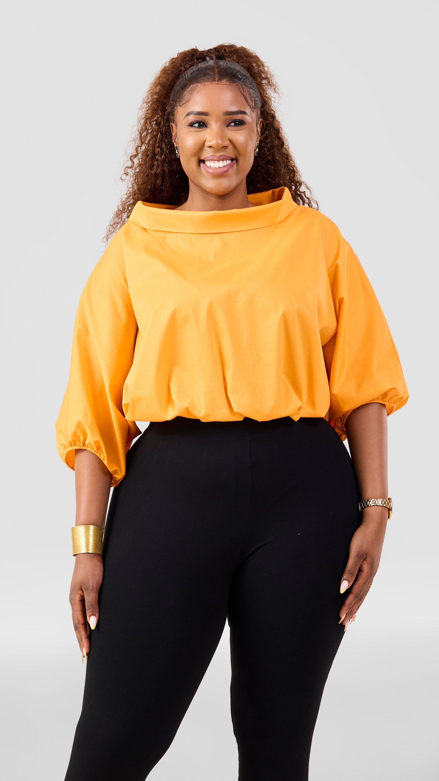 Vivo Lulu Drawstring Top - Light Orange