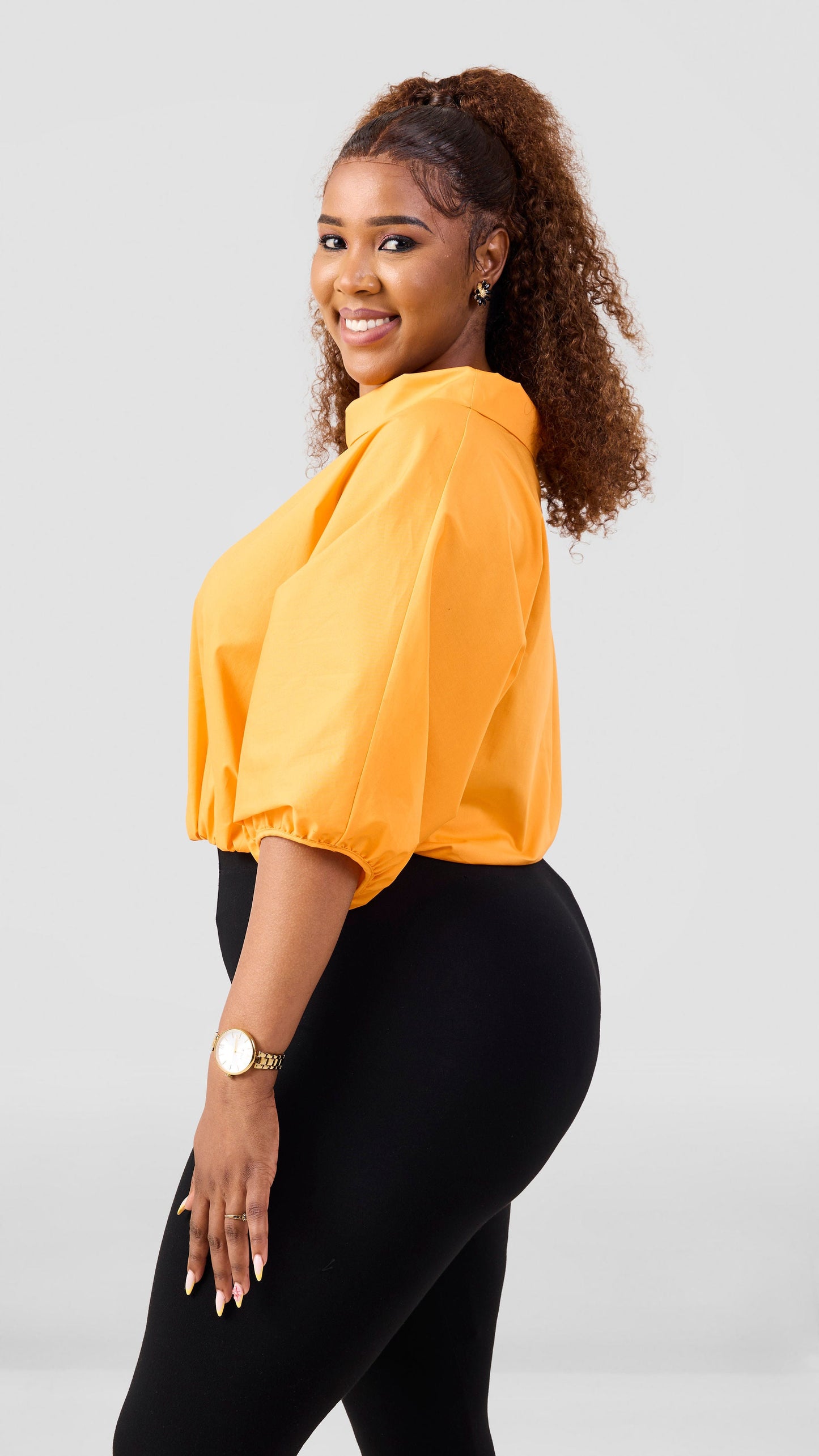 Vivo Lulu Drawstring Top - Light Orange