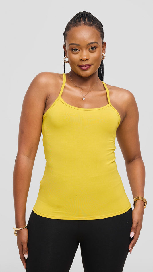 Vivo Jersey Spaghetti Tank Top - Olive