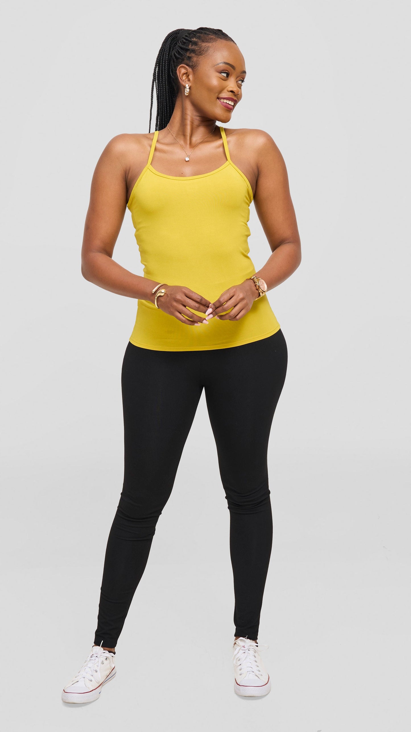 Vivo Jersey Spaghetti Tank Top - Olive