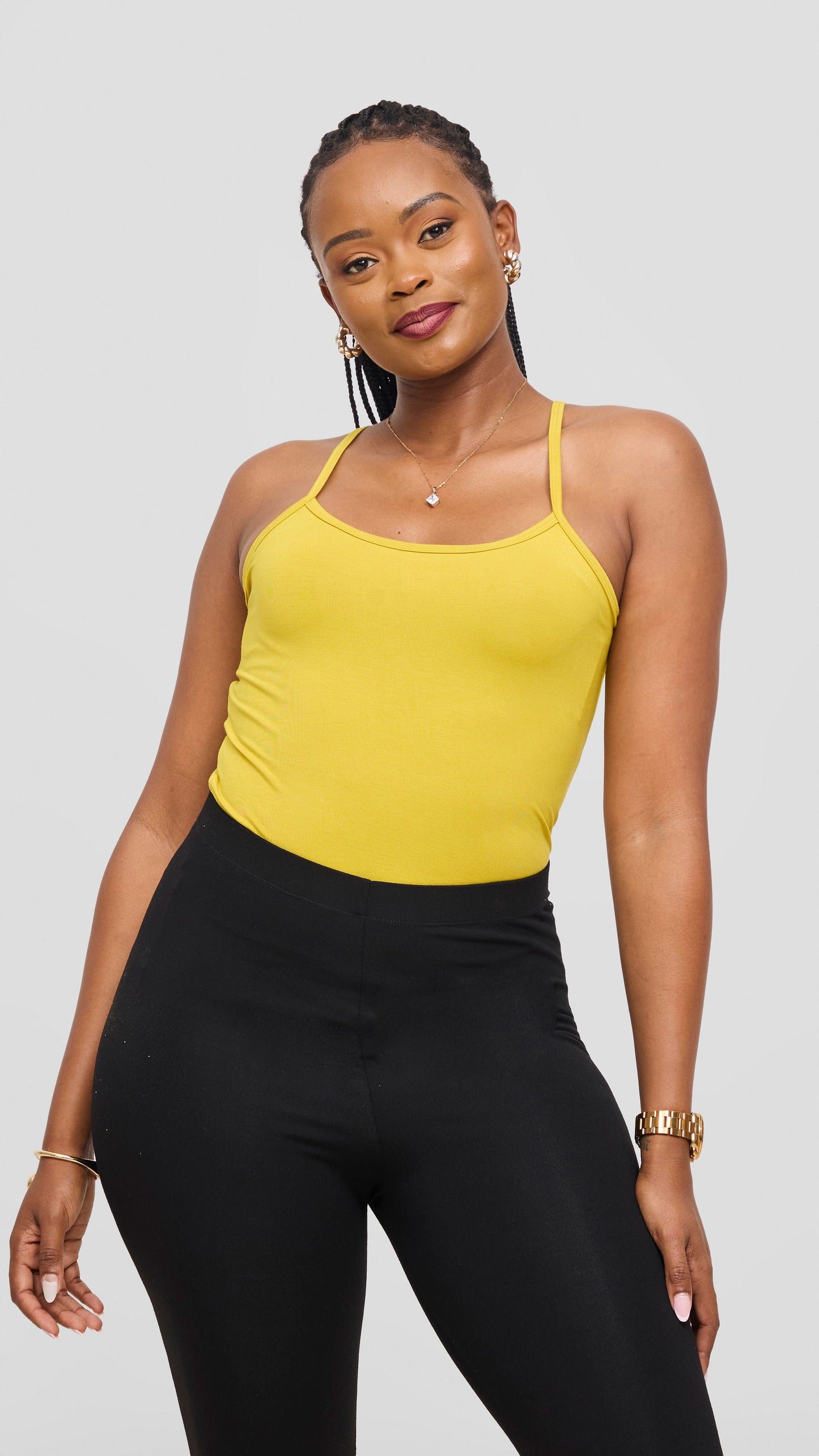Vivo Jersey Spaghetti Tank Top - Olive
