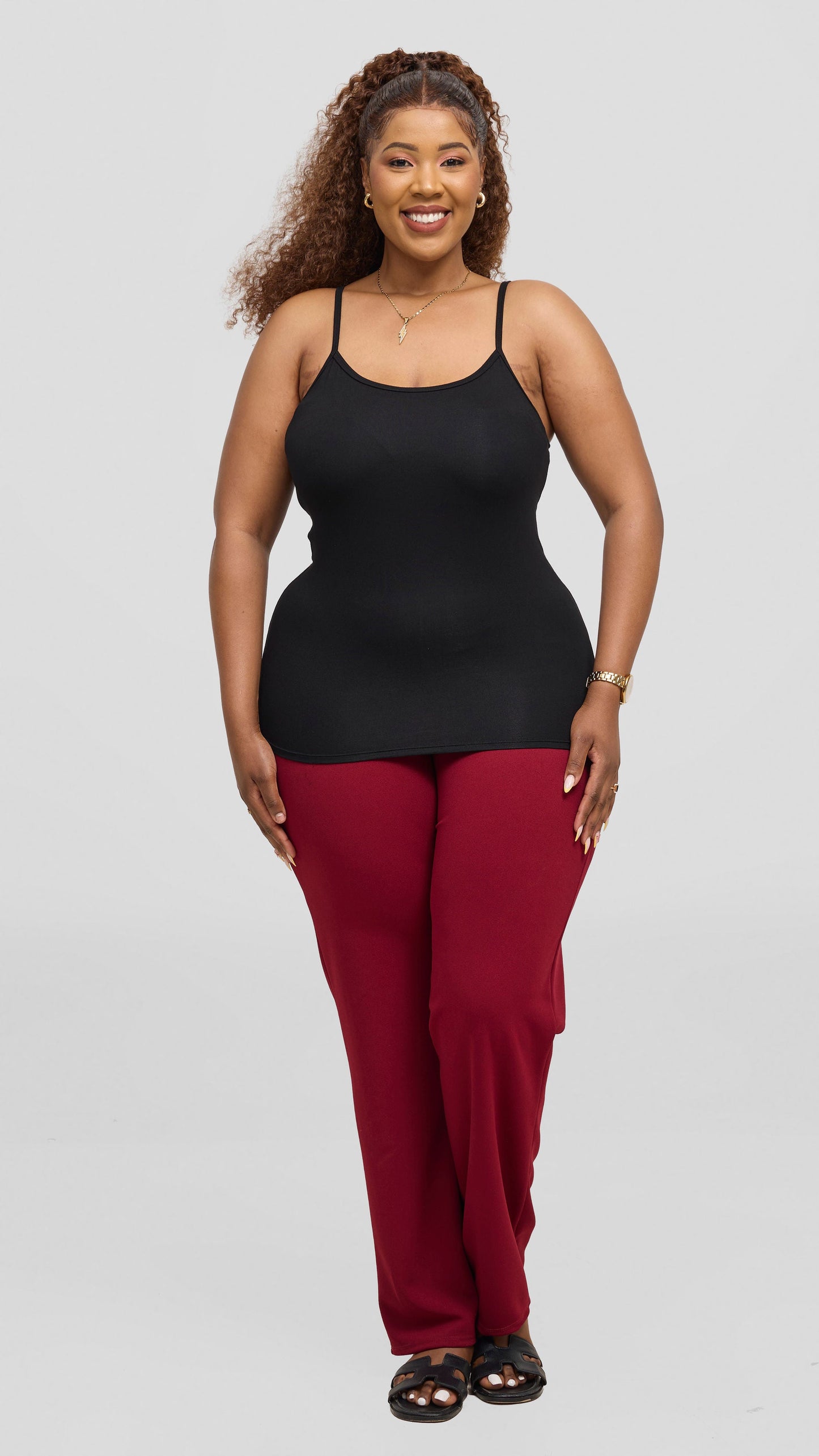 Vivo Jersey Spaghetti Tank Top - Black