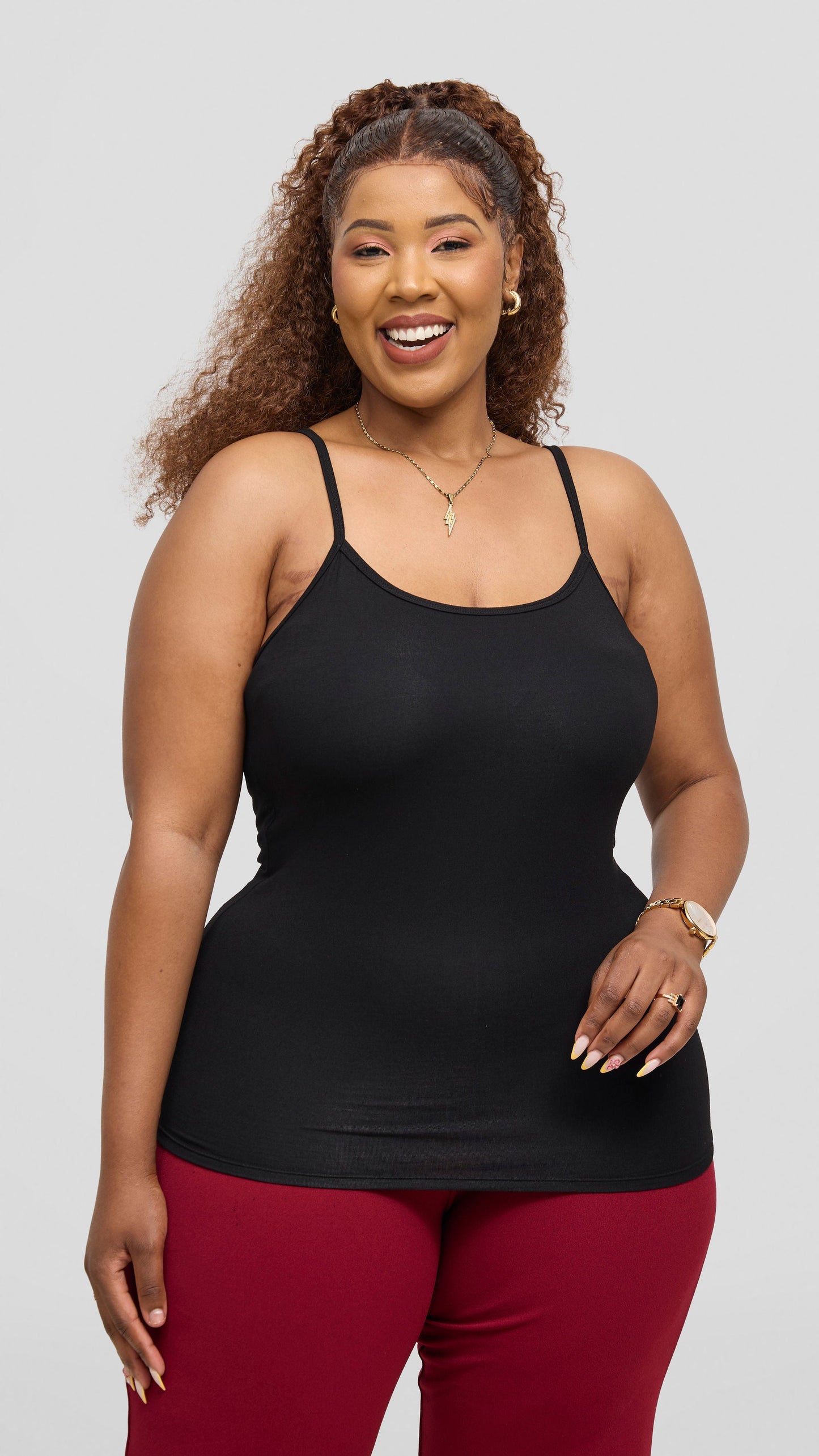 Vivo Jersey Spaghetti Tank Top - Black