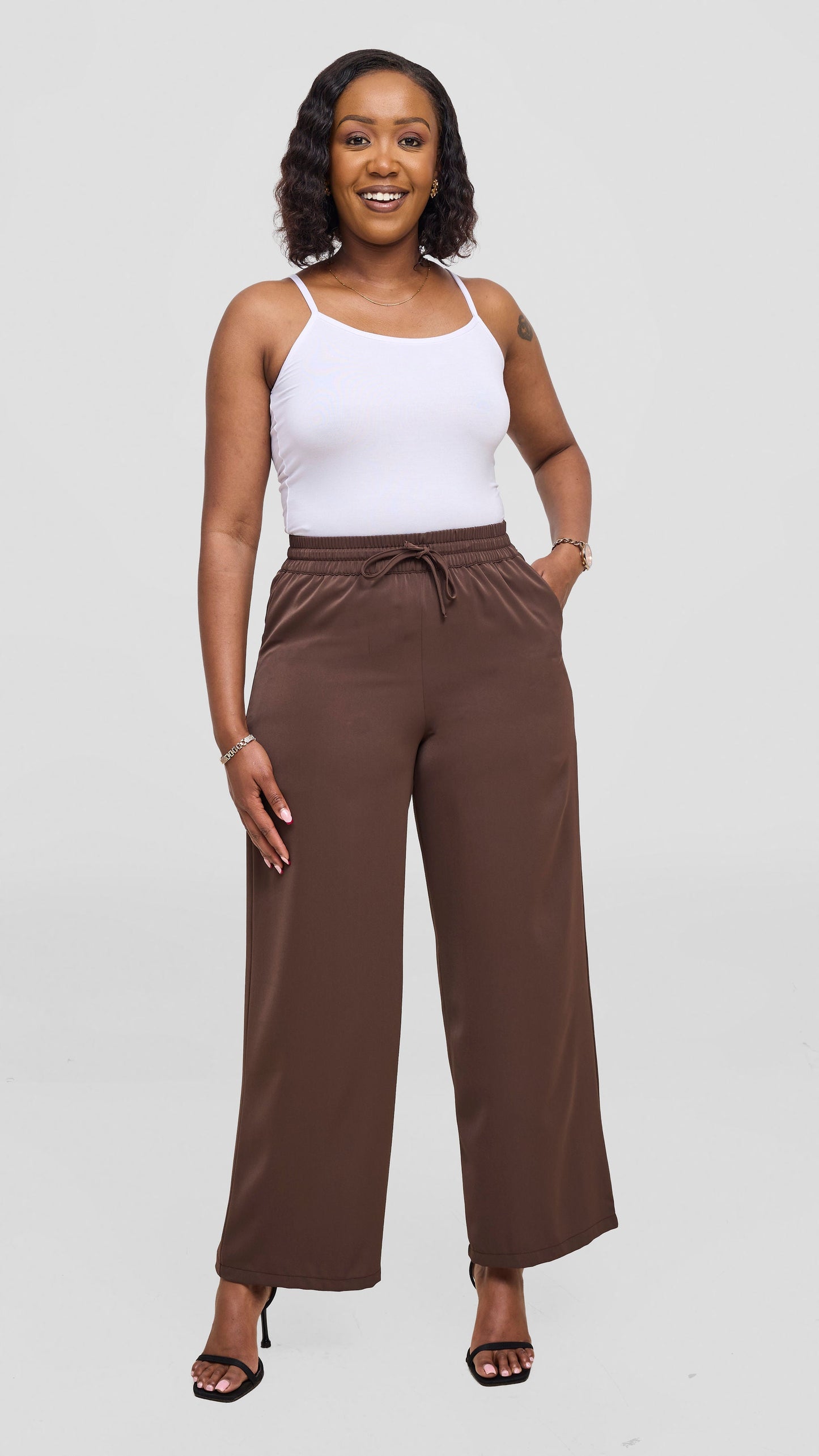 Vivo Spaghetti Tank Top in Jersey - White
