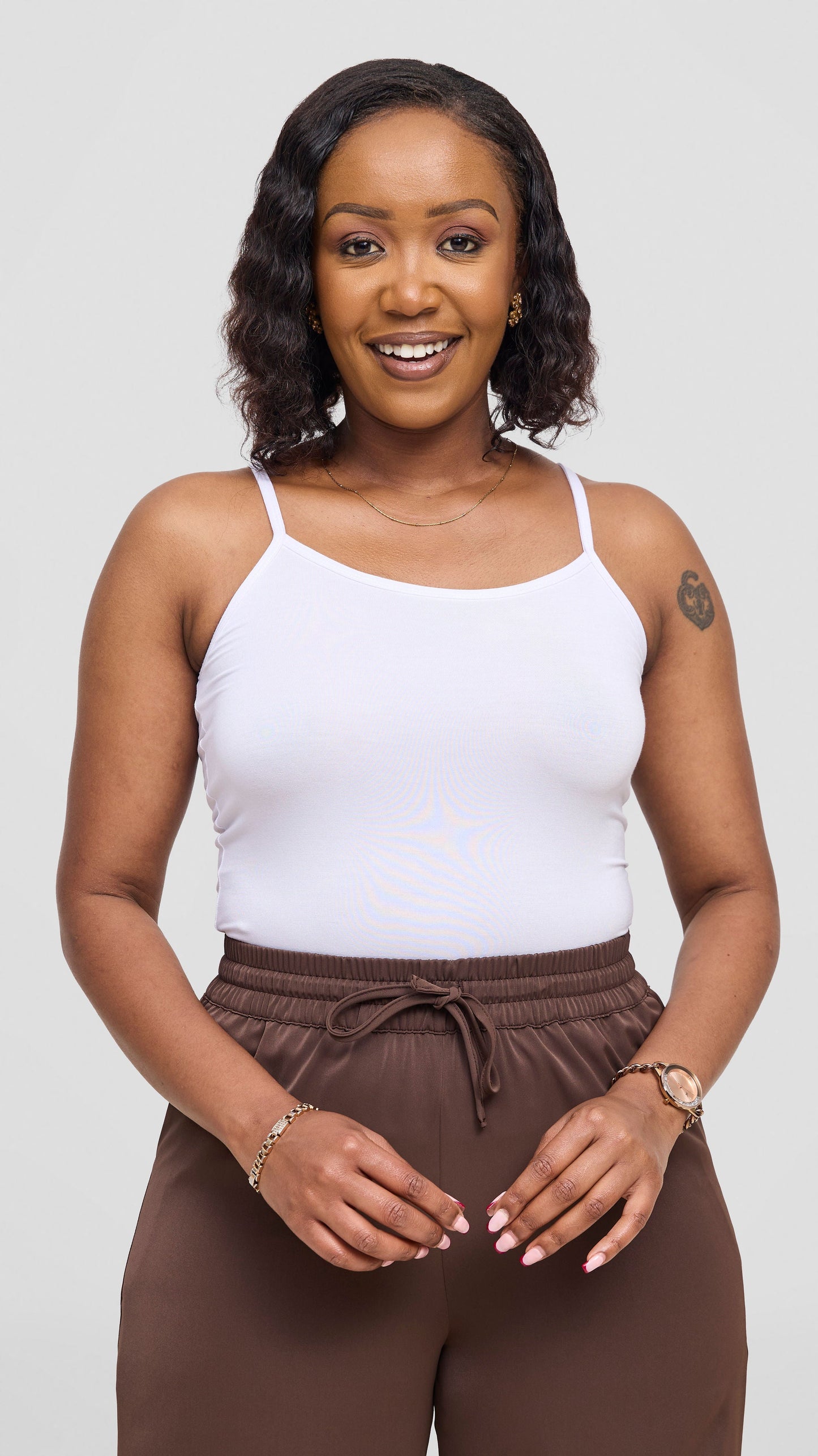 Vivo Spaghetti Tank Top in Jersey - White