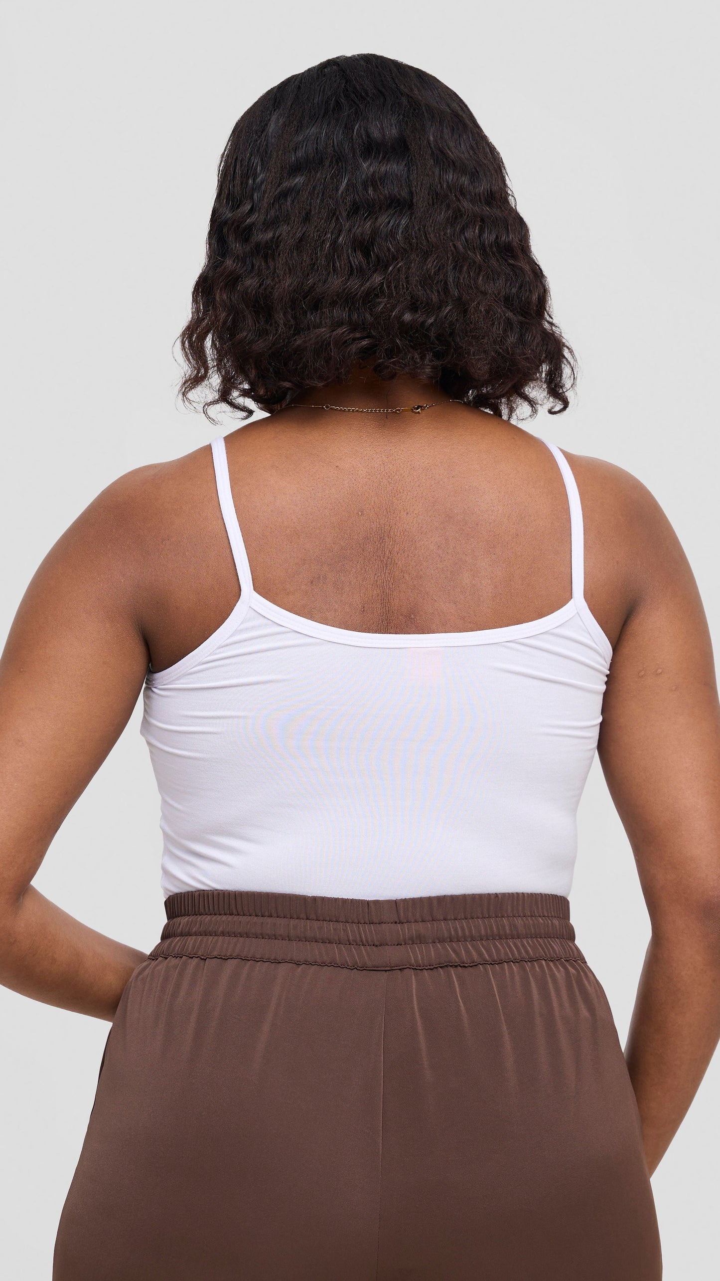 Vivo Spaghetti Tank Top in Jersey - White