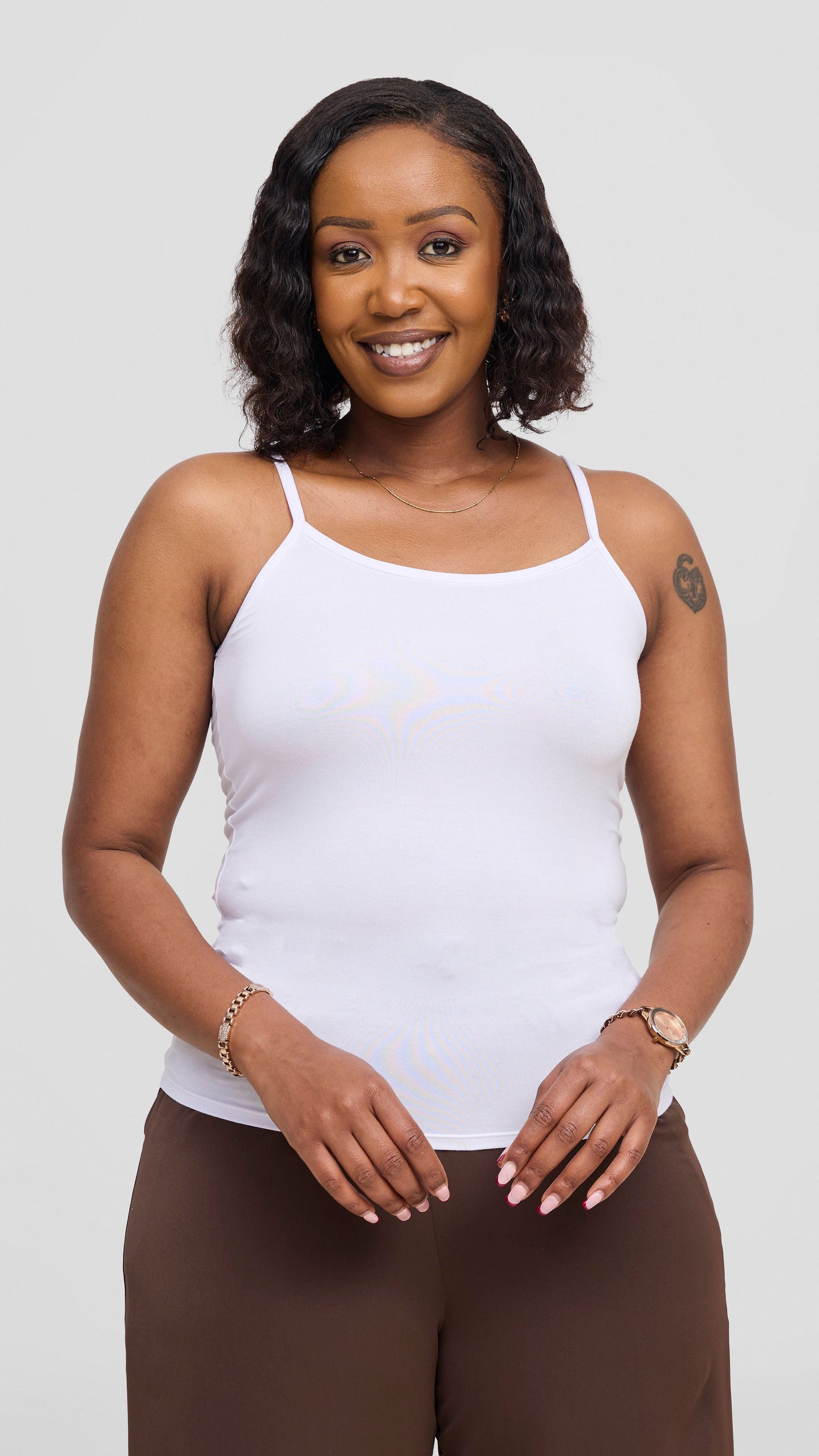 Vivo Spaghetti Tank Top in Jersey - White