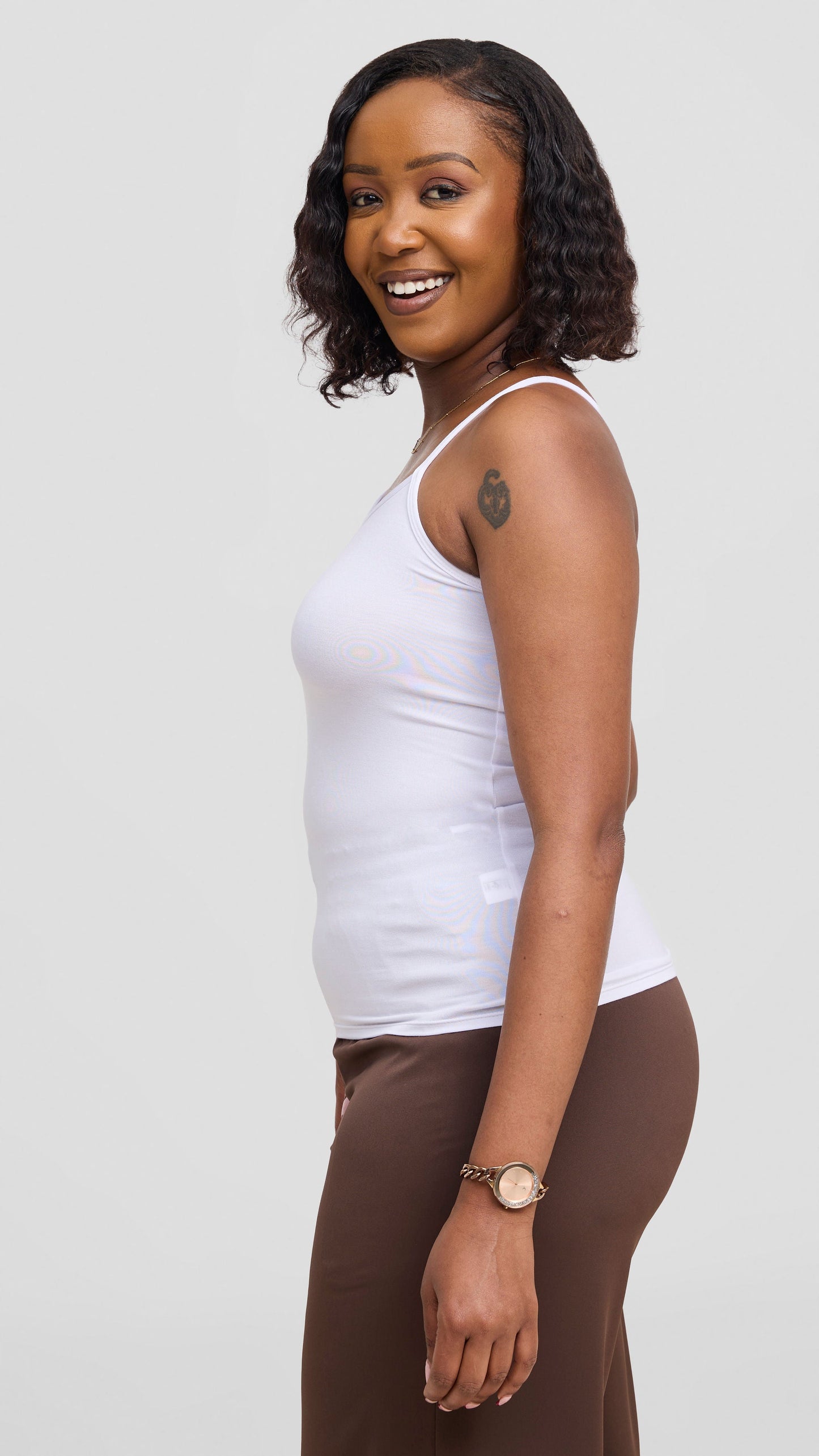 Vivo Spaghetti Tank Top in Jersey - White