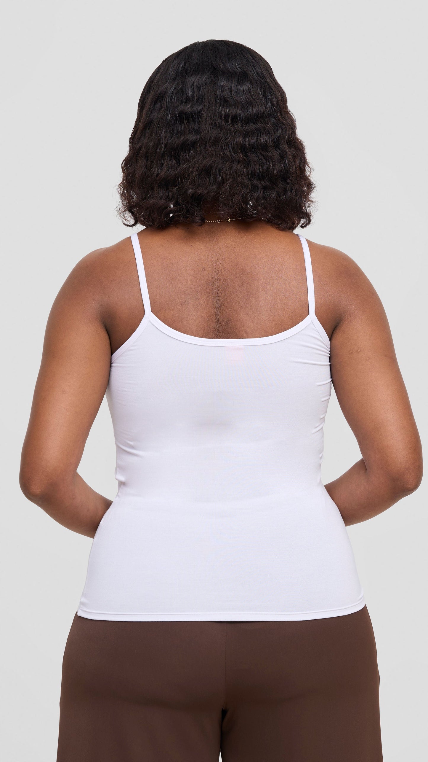 Vivo Spaghetti Tank Top in Jersey - White