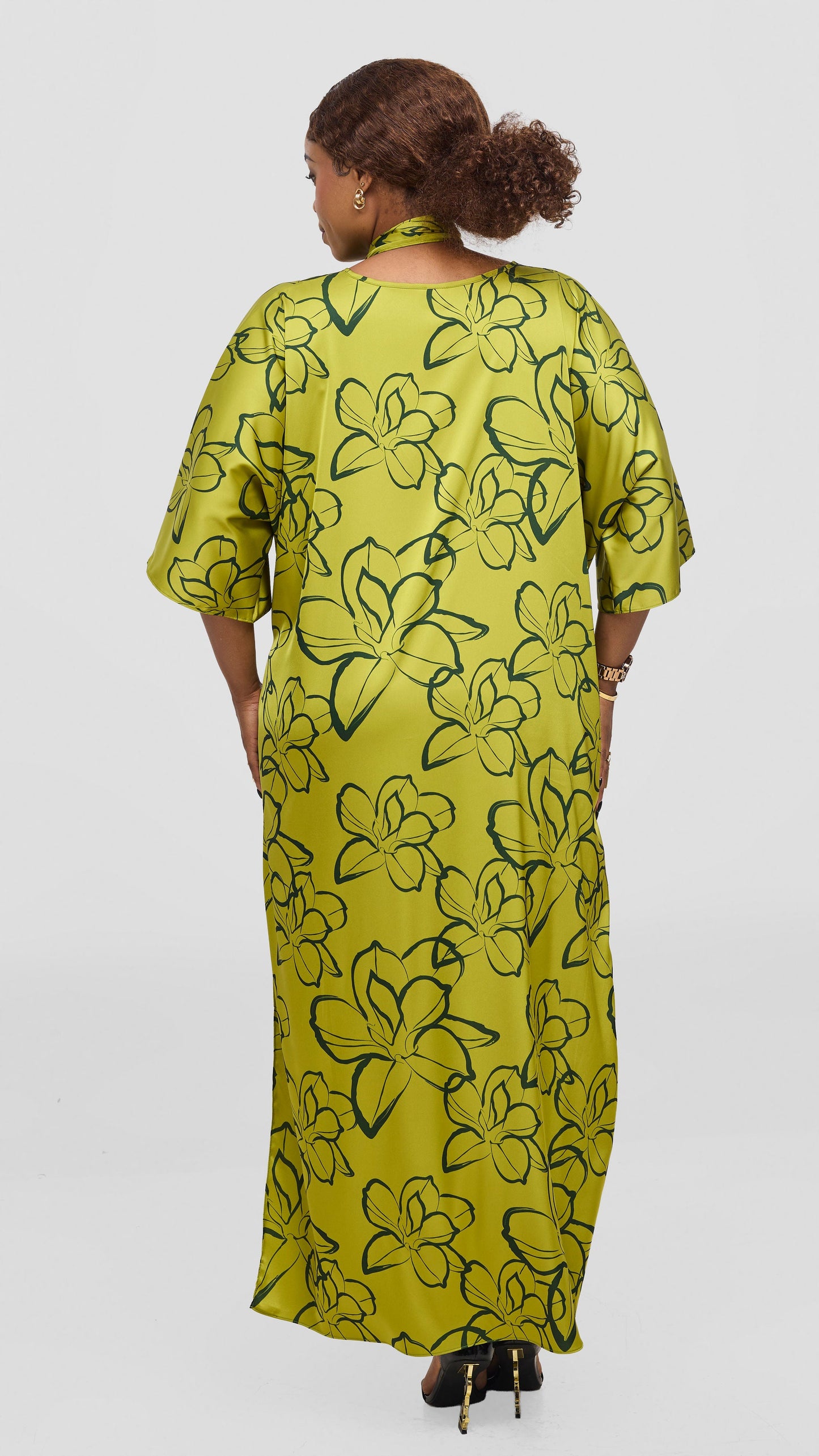 Vivo Lani Maxi Top - Olive / Green Ruvu Print