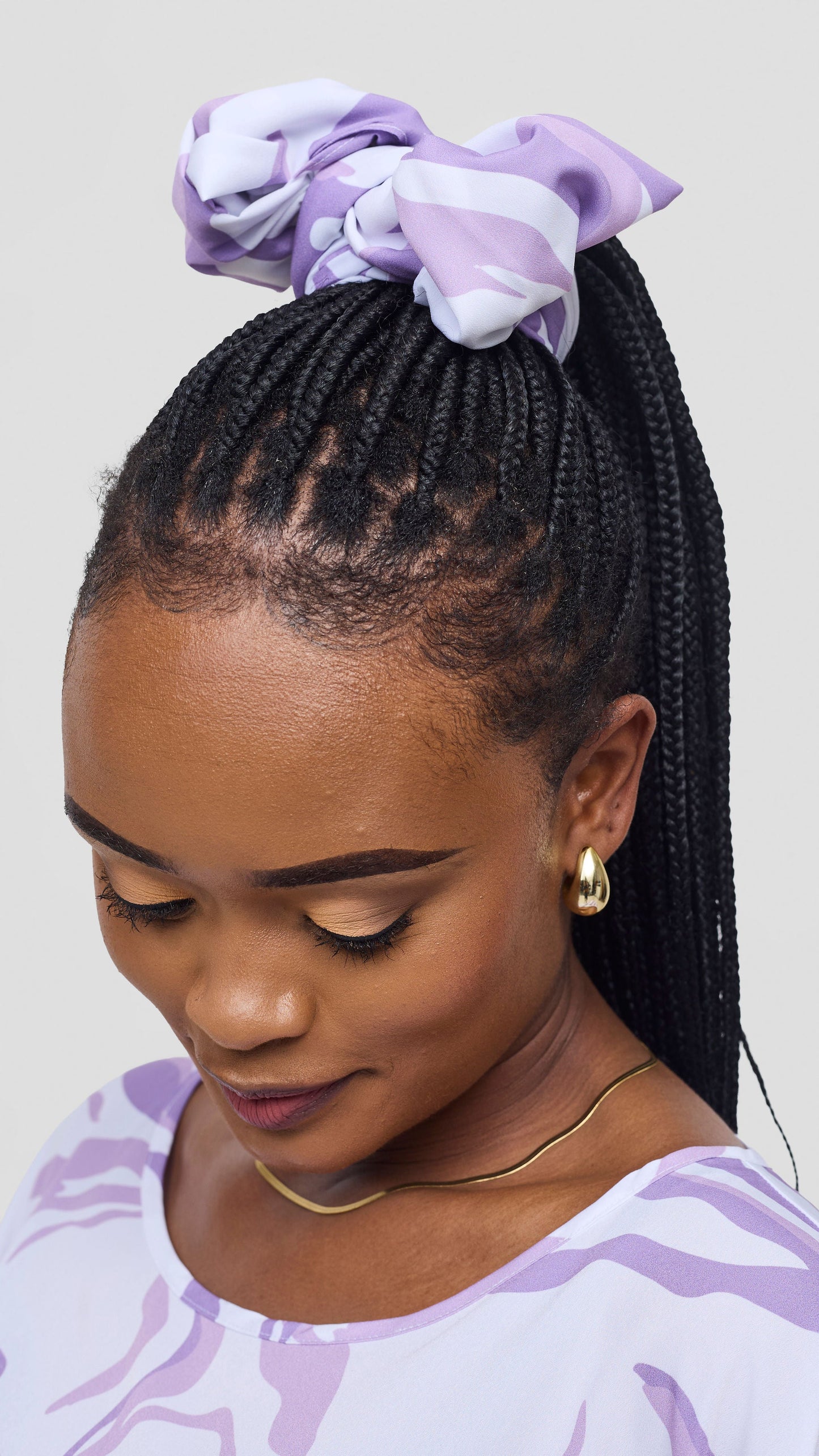 Vivo Maisha Wide High Low Top - White / Lilac Ika Print