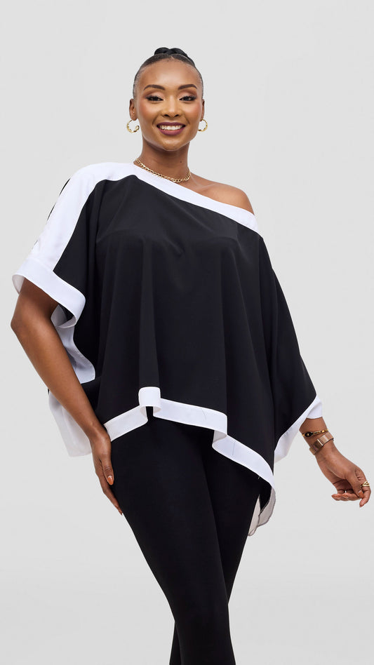 Vivo Liora Kaftan Top - Black