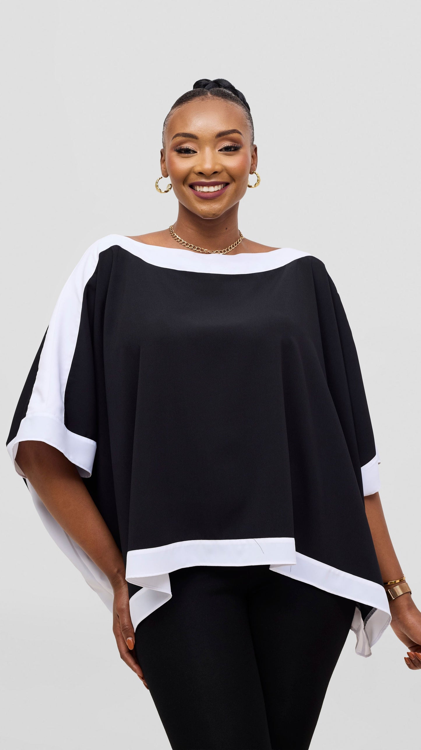 Vivo Liora Kaftan Top - Black