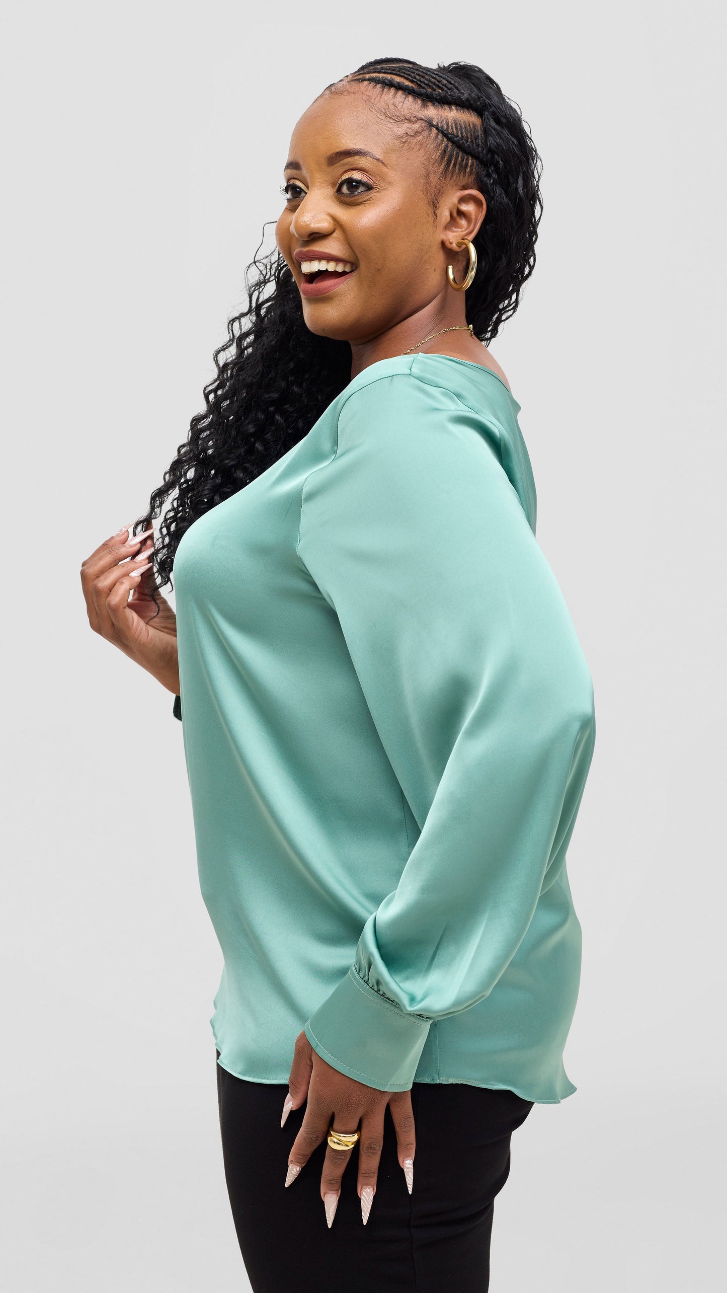 Vivo Tatili Bishop Long Sleeve Top - Mint Green