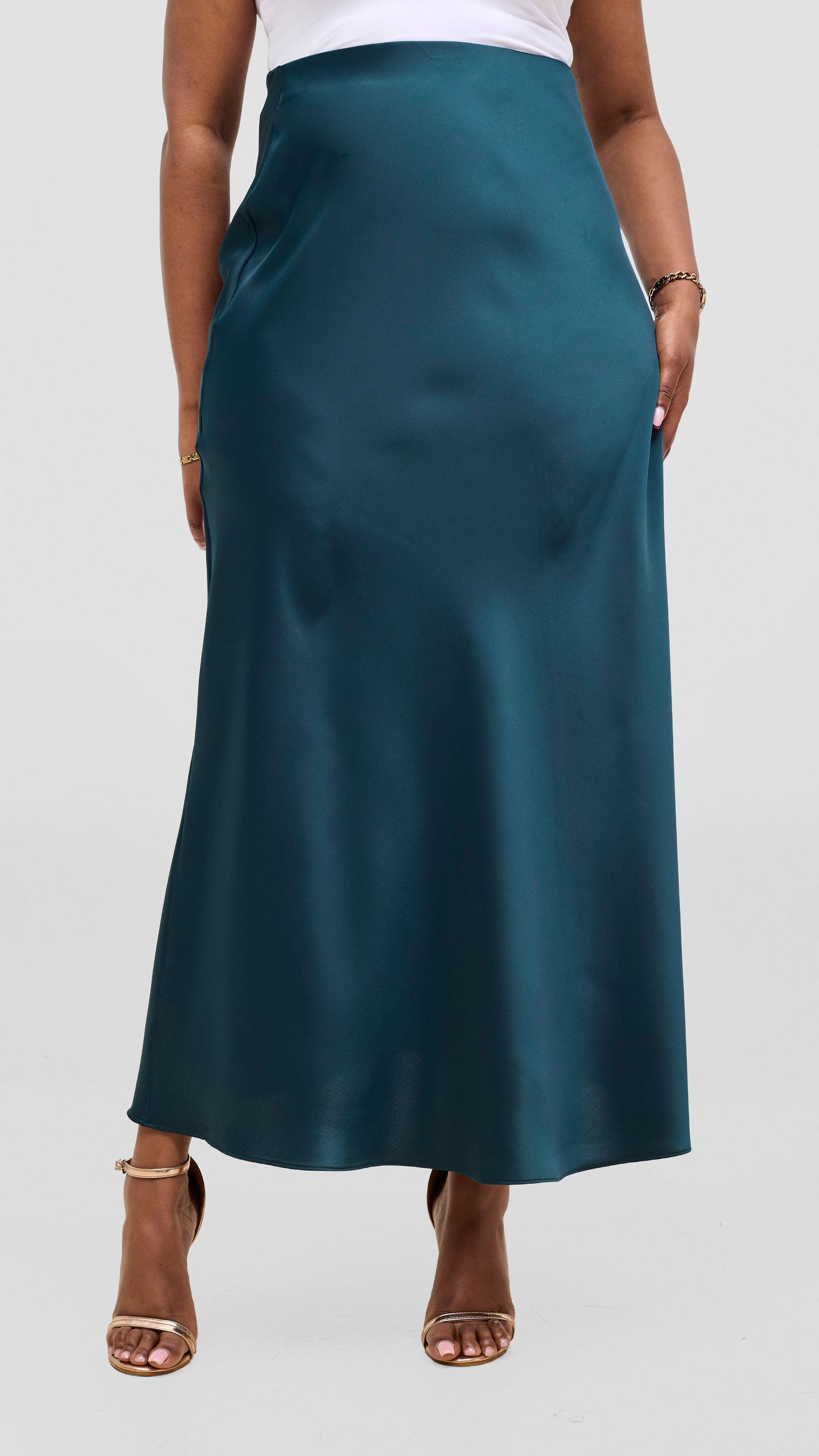 Vivo Talia Maxi Slip Skirt - Dark Green