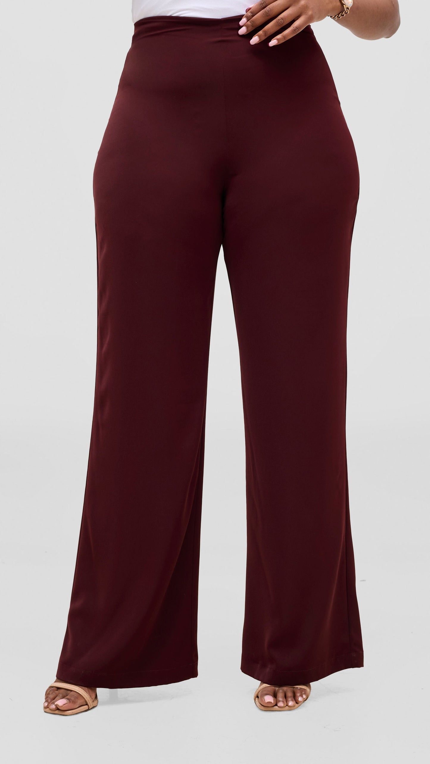 Vivo Talia Slim Pants - Burgundy