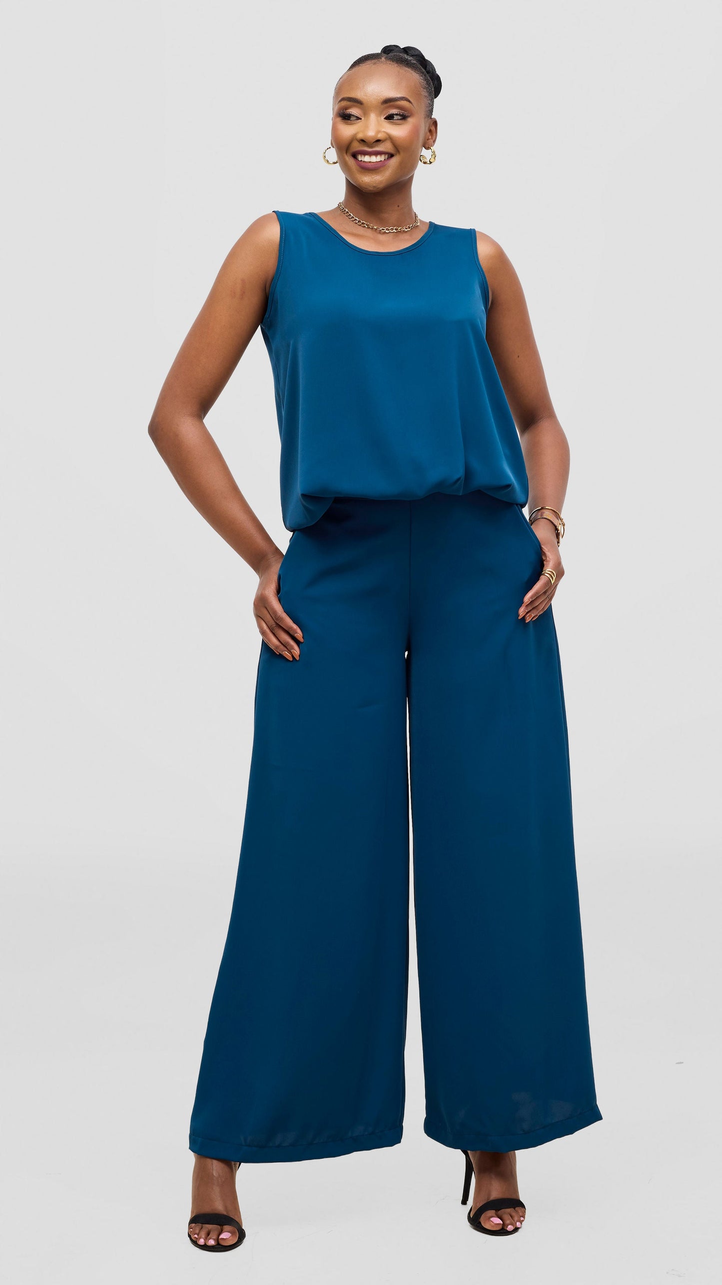Vivo Liora Wide Leg Pants - Teal