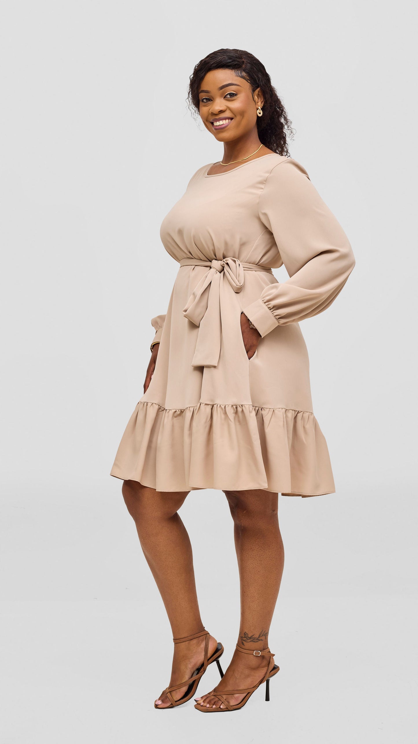Vivo Serwa Tent Dress - Beige