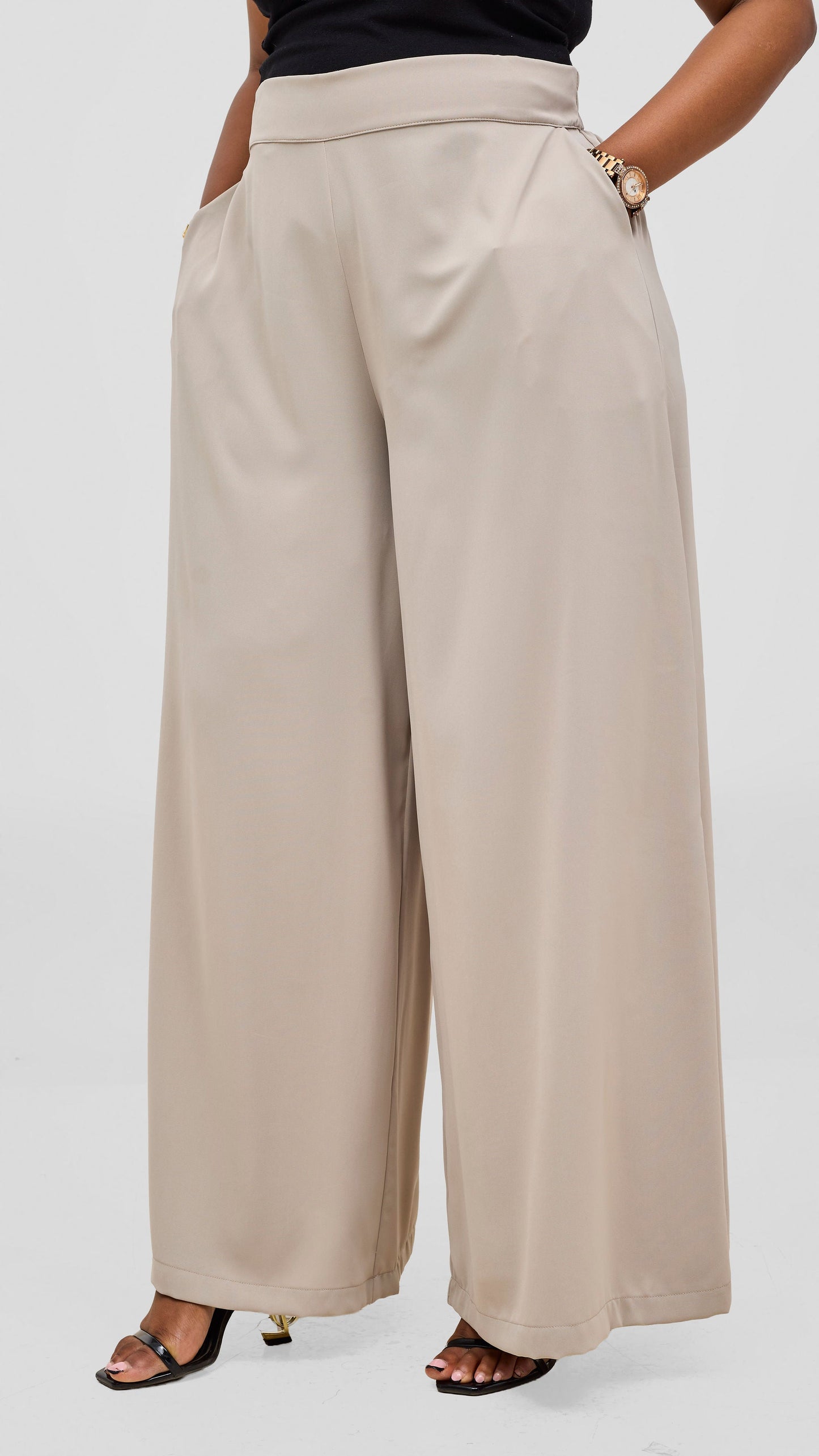 Vivo Talia Wide Leg Pants - Light Grey