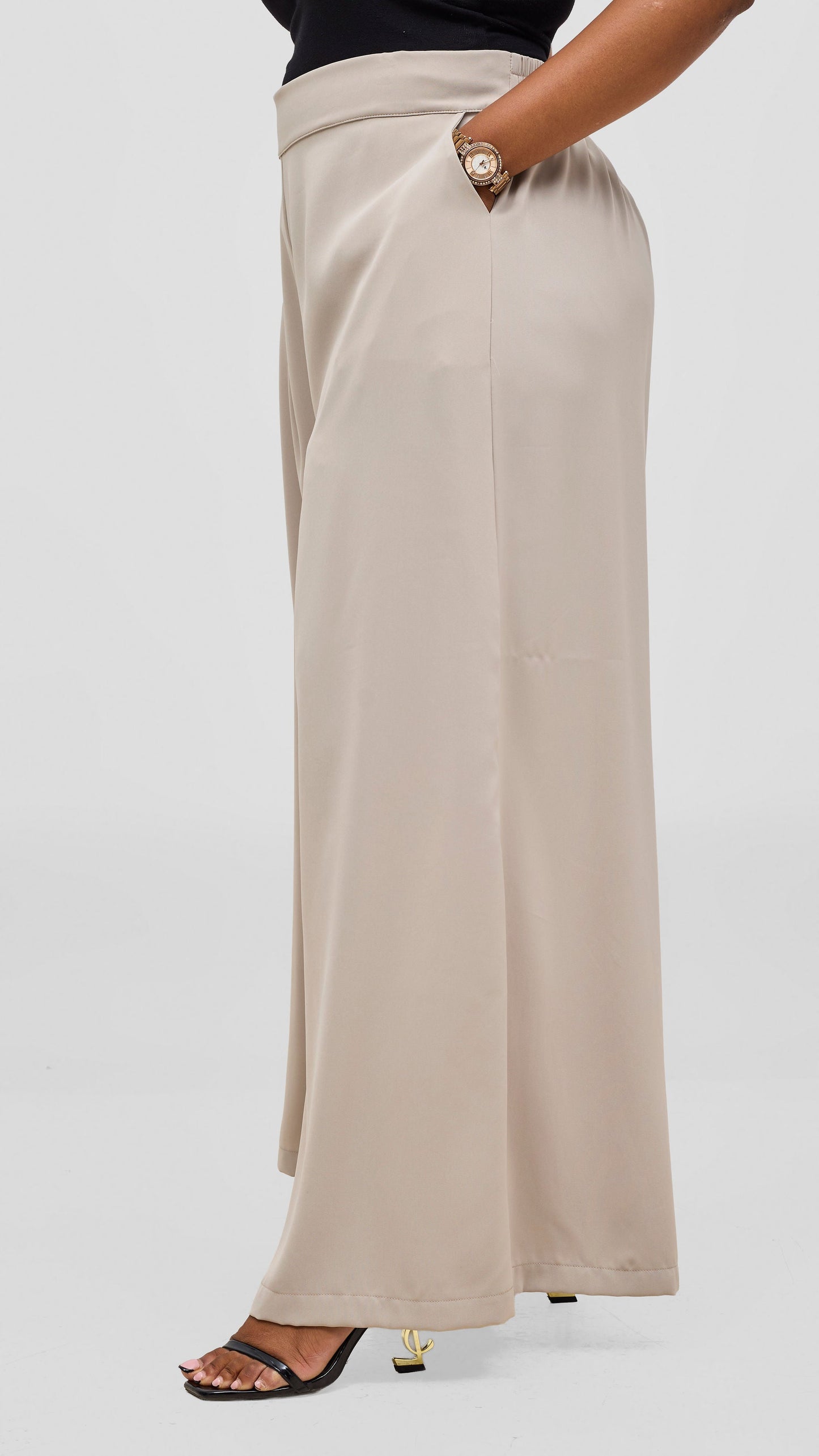Vivo Talia Wide Leg Pants - Light Grey