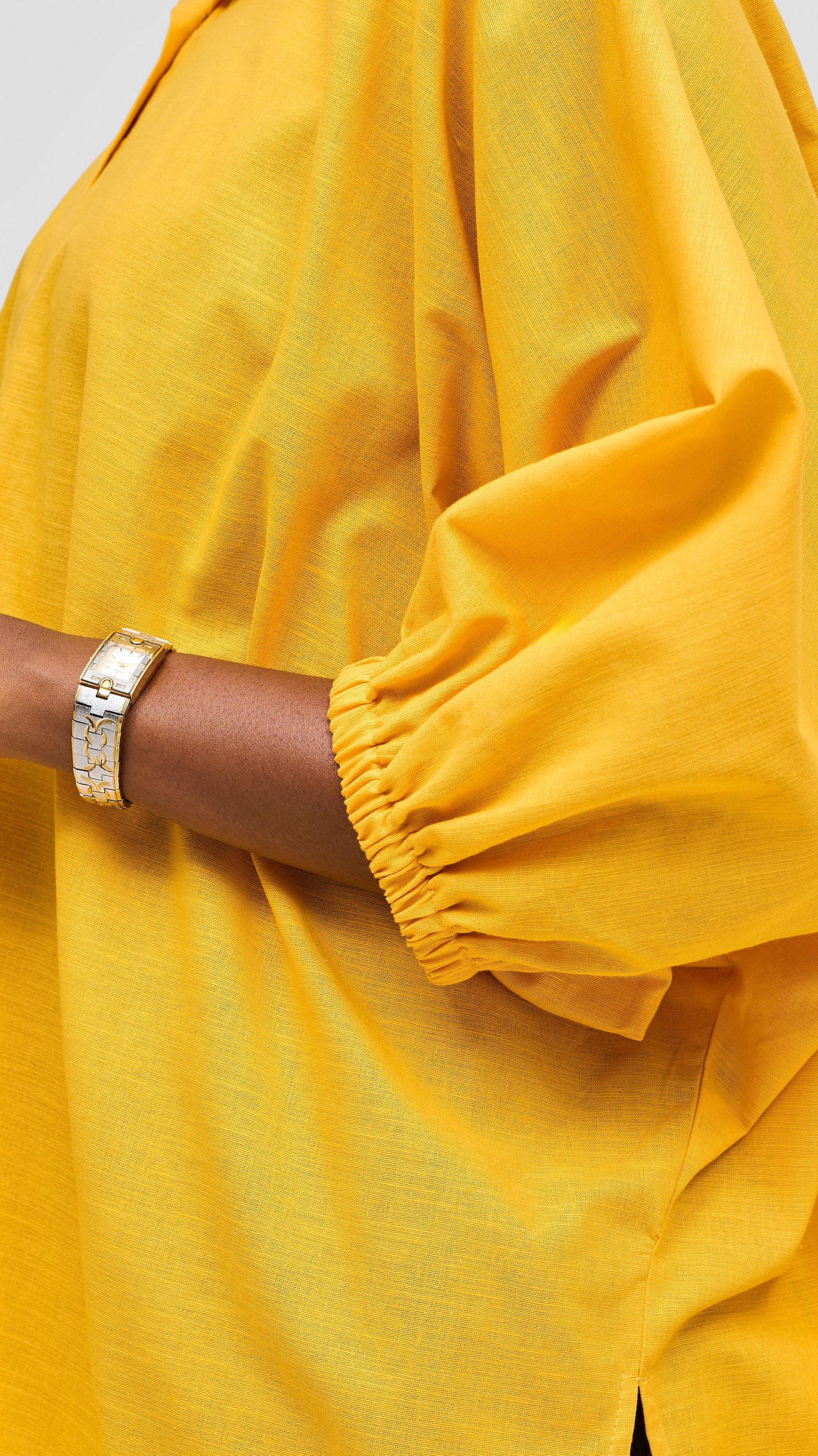 Safari by Vivo Zehra Extra Wide Linen Shirt - Mustard