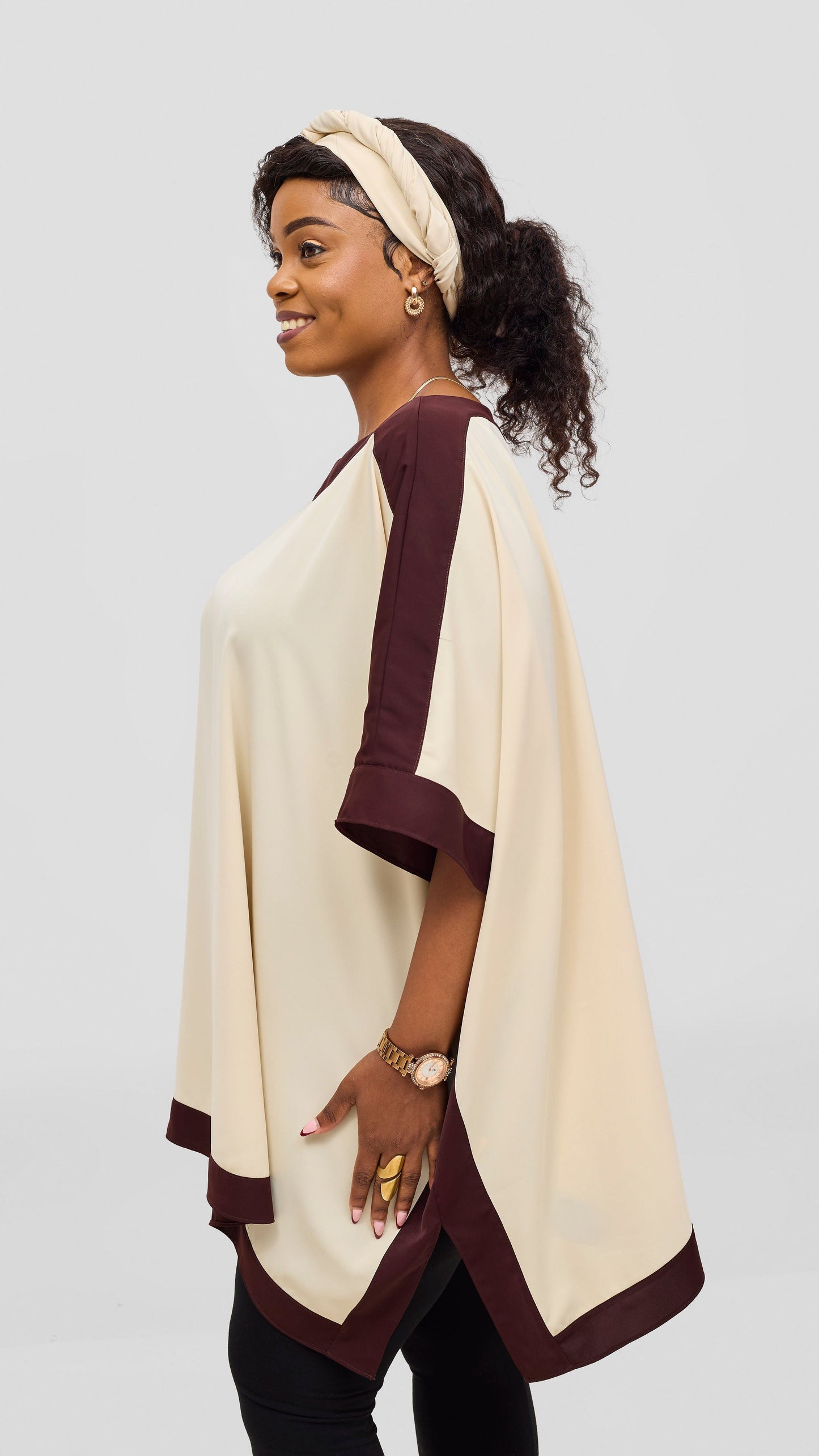 Vivo Liora Kaftan Tunic Top - Cream
