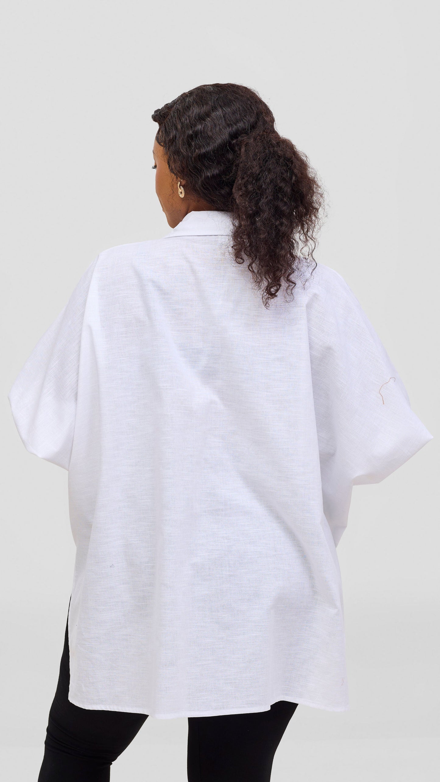 Safari by Vivo Zehra Extra Wide Linen Shirt - White