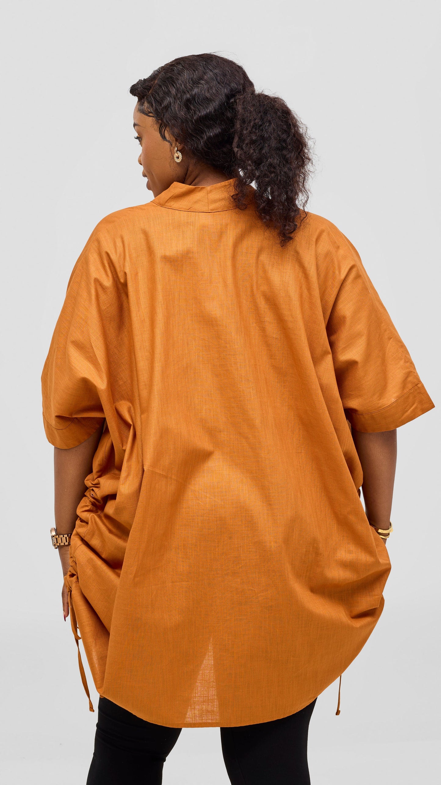Safari by Vivo Zehra Embroidered Linen Kimono - Rust