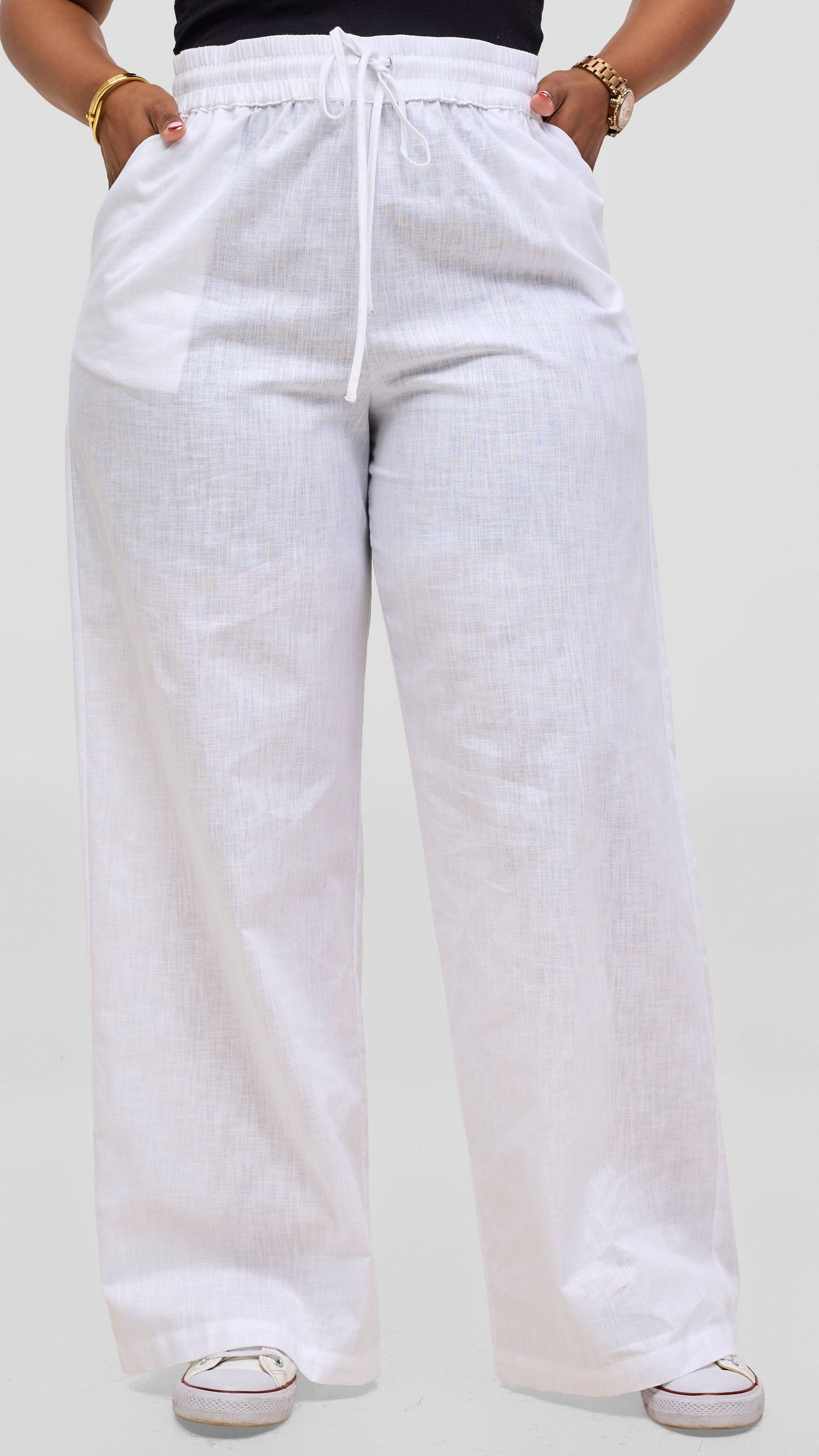 Vivo Liora Drawstring Pants - White