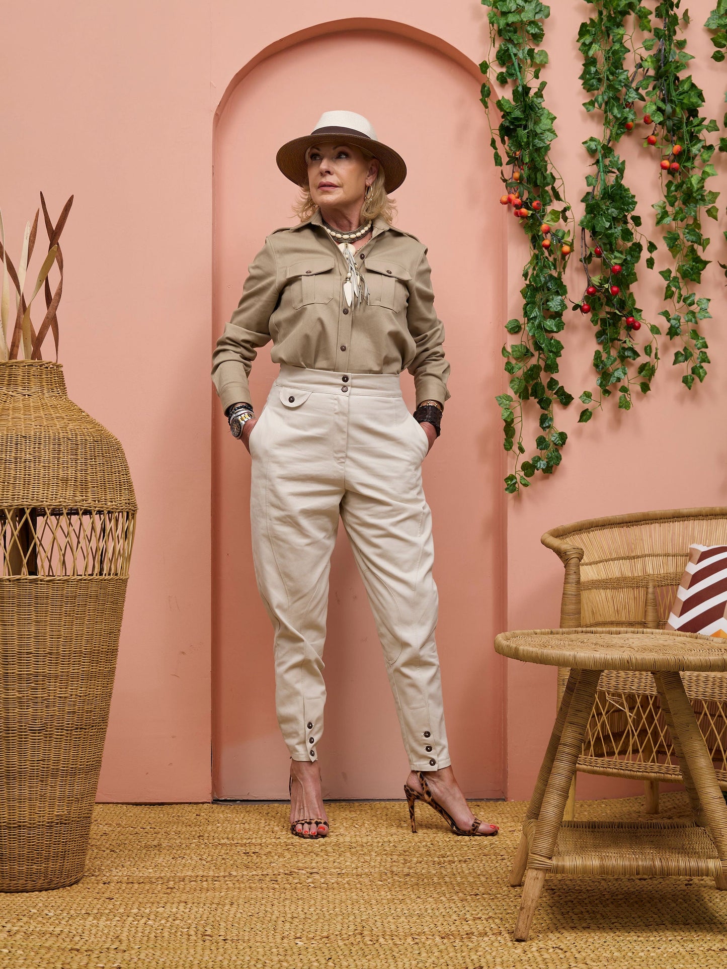 Safari Chui Jodhpur Pants - White Cloud
