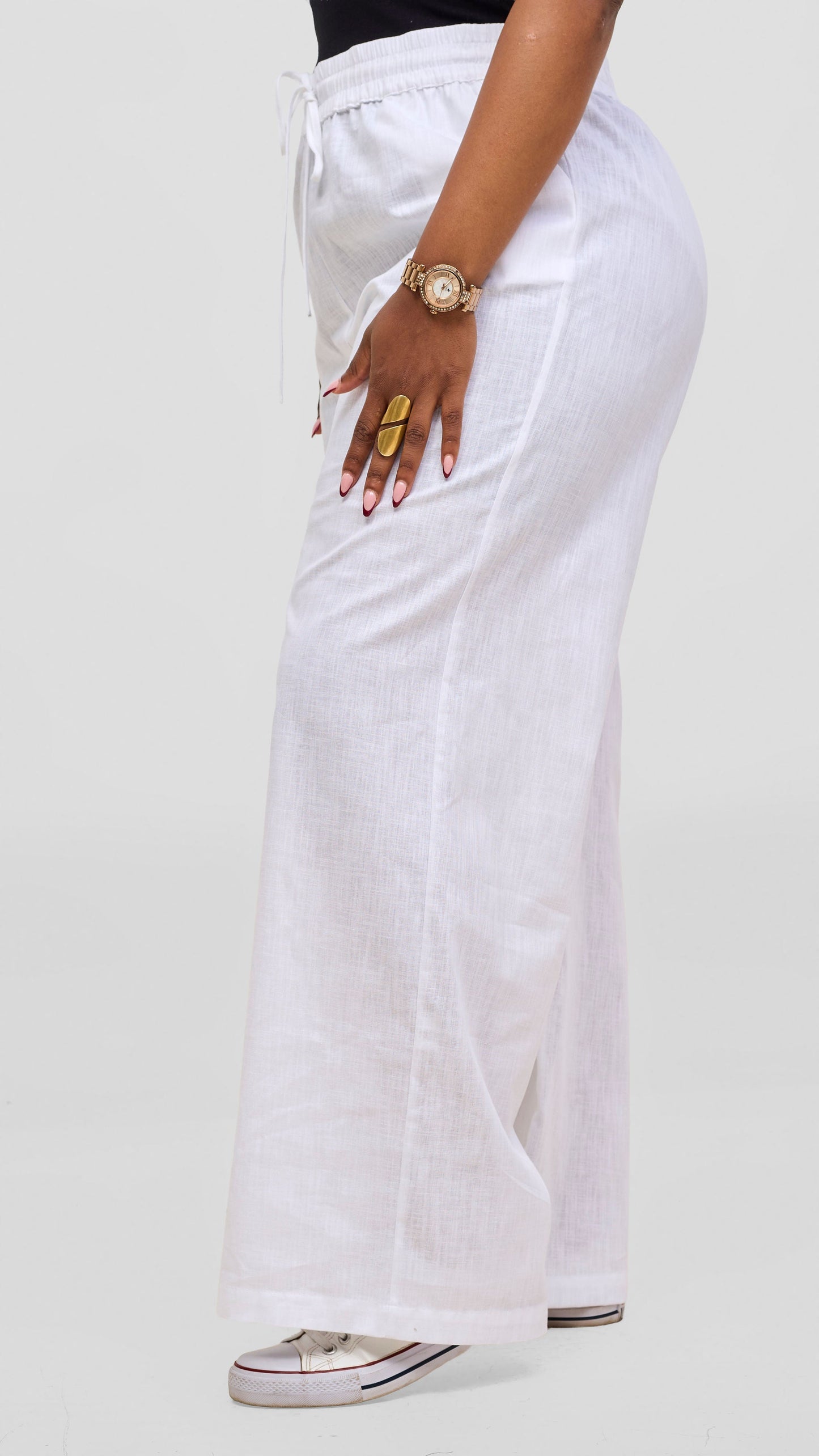Vivo Liora Drawstring Pants - White
