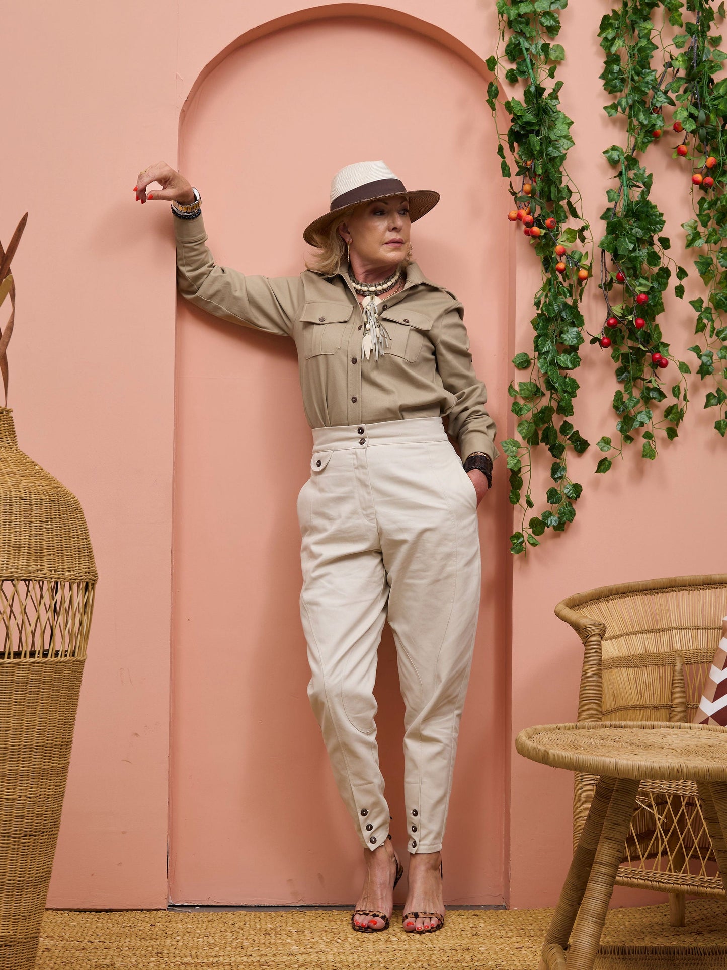 Safari Chui Jodhpur Pants - White Cloud