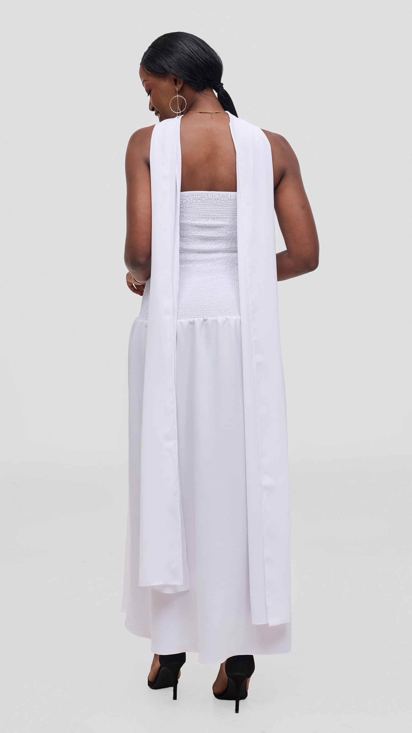 Vivo Studio Strapless Maxi in Crepe- White