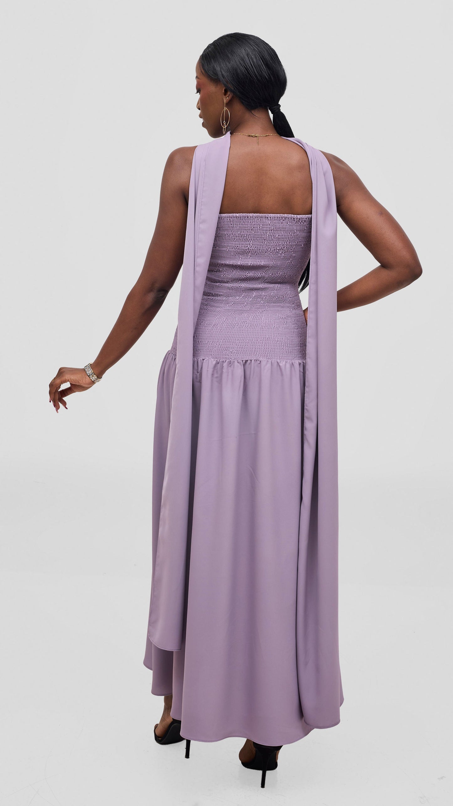 Vivo Studio Strapless Maxi in Crepe- Lilac