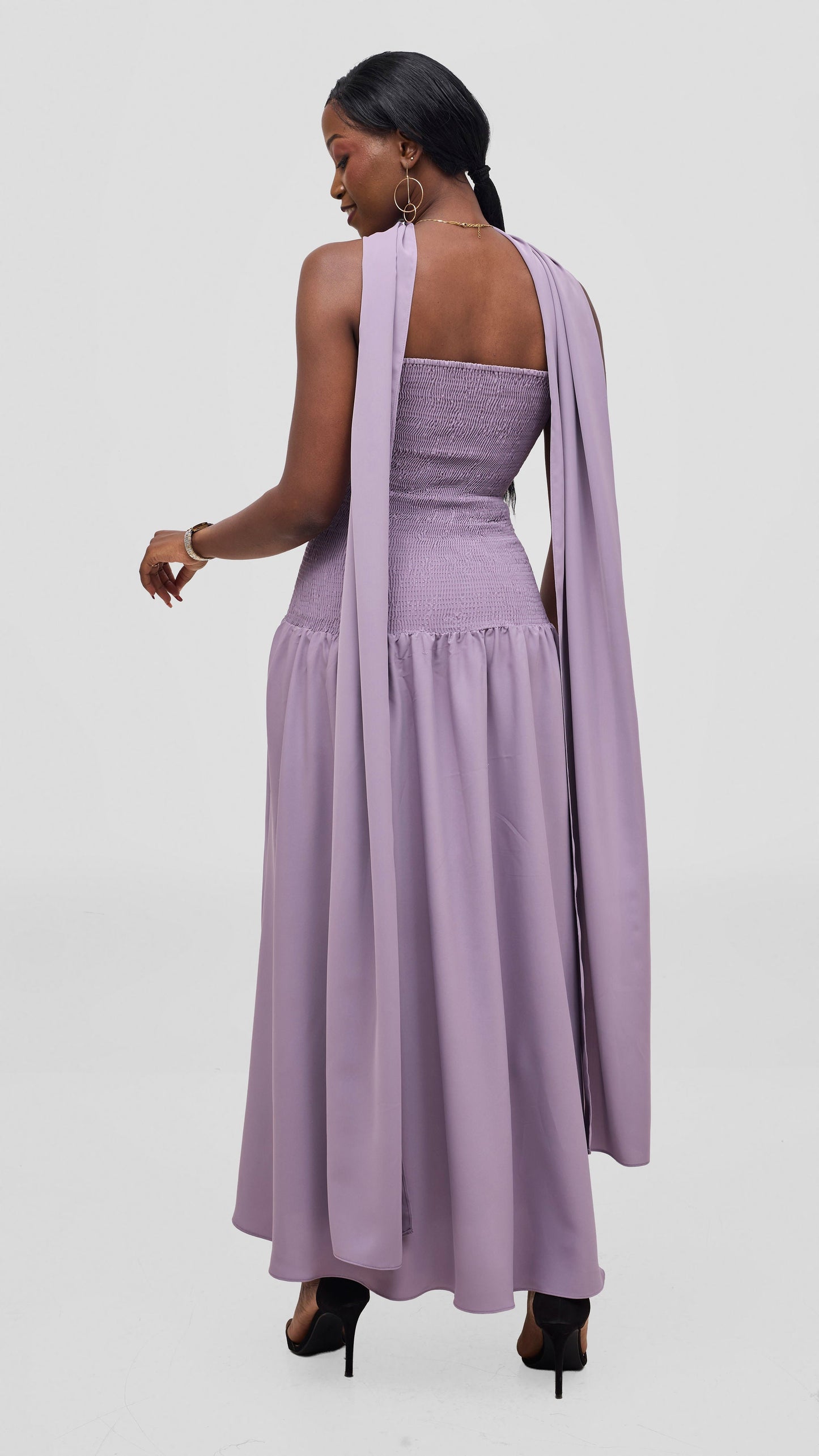Vivo Studio Strapless Maxi in Crepe- Lilac