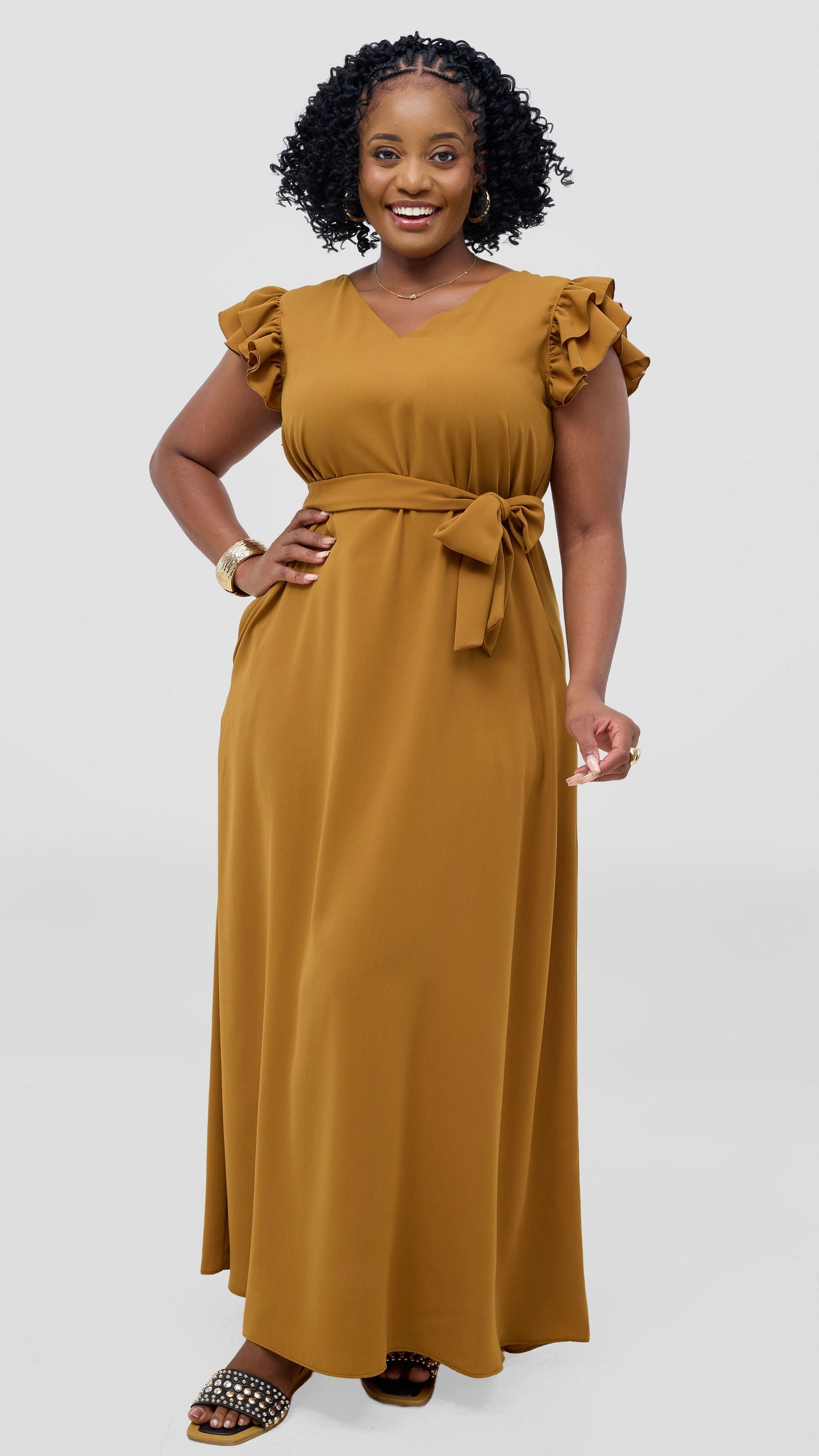 Vivo Nasinka A-Line Maxi Dress - Dark Mustard