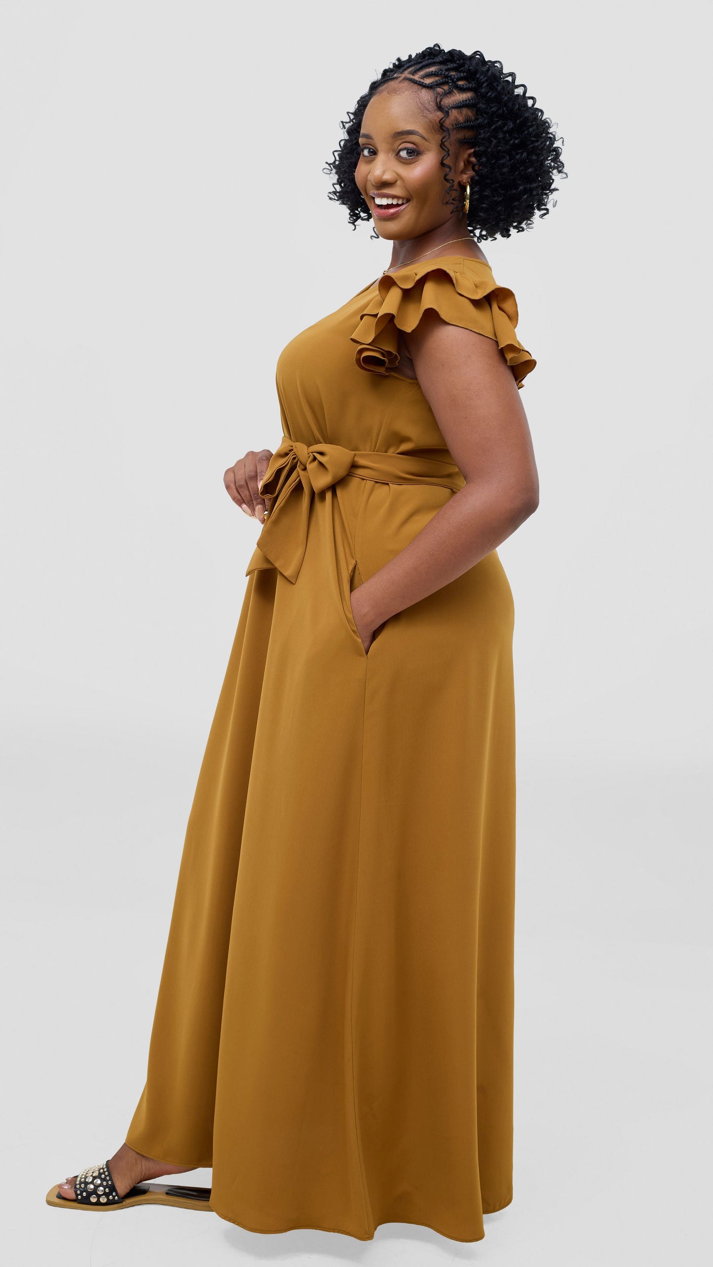 Vivo Nasinka A-Line Maxi Dress - Dark Mustard