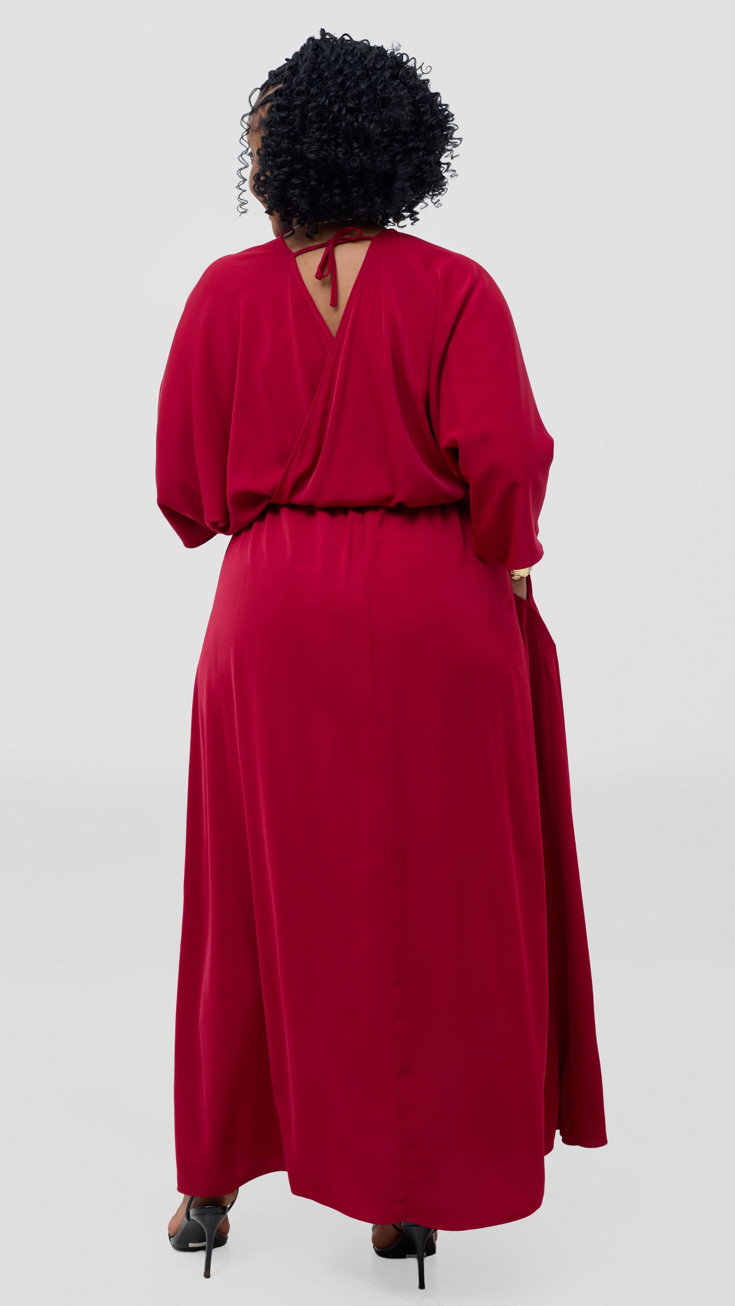 Vivo Iyana Shirred waist Maxi Dress - Maroon