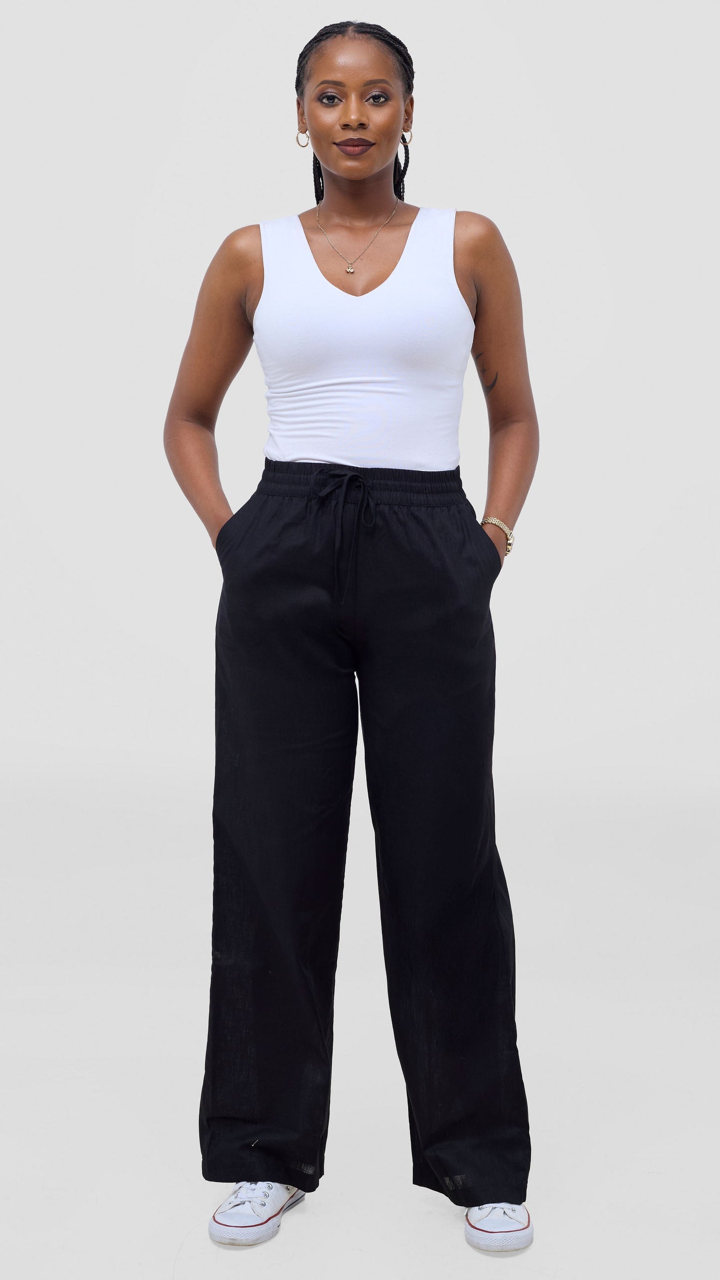 Safari by Vivo Zehra Drawstring Pants - Black