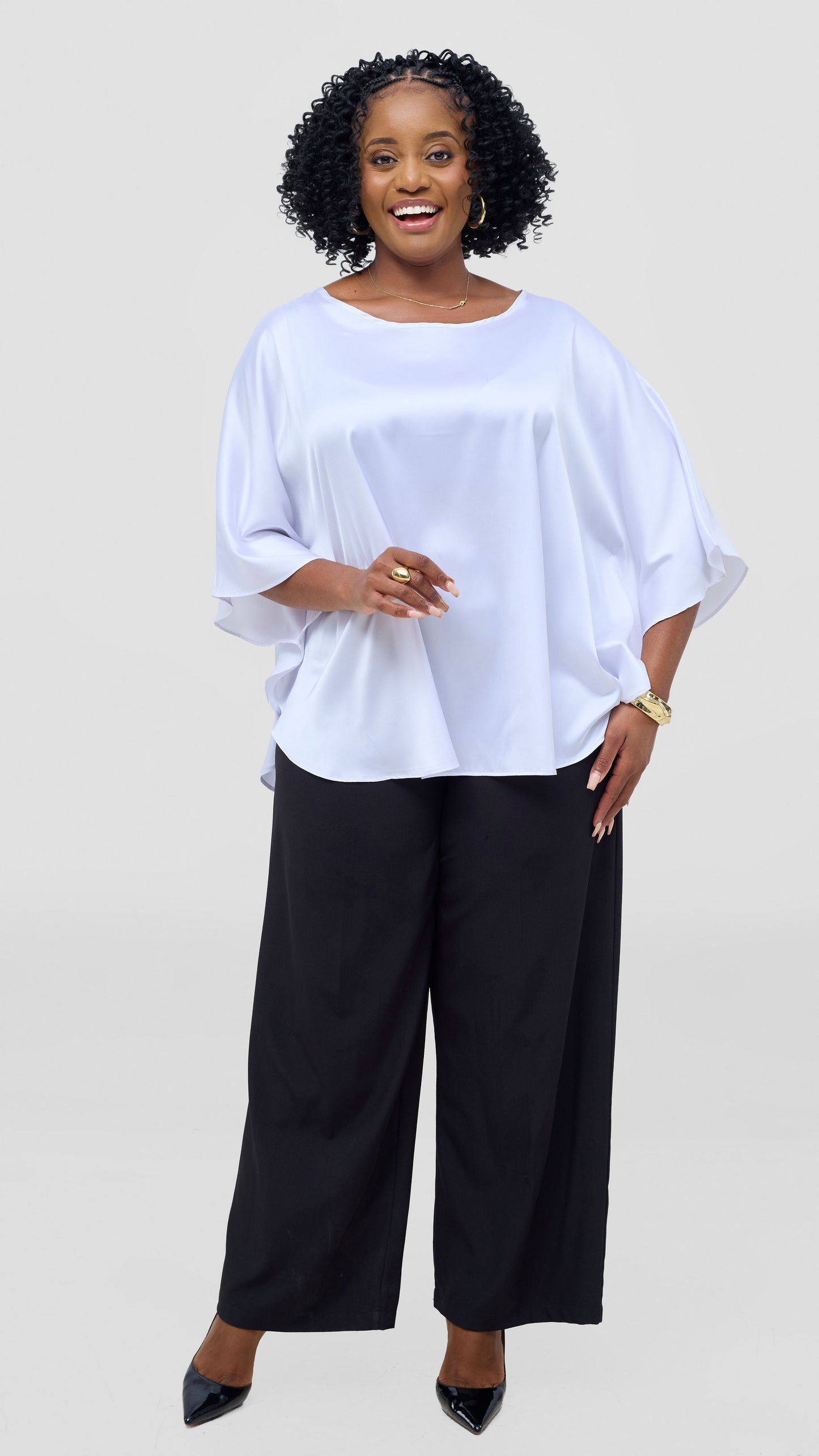 Vivo Keza Circular Loose Top - White