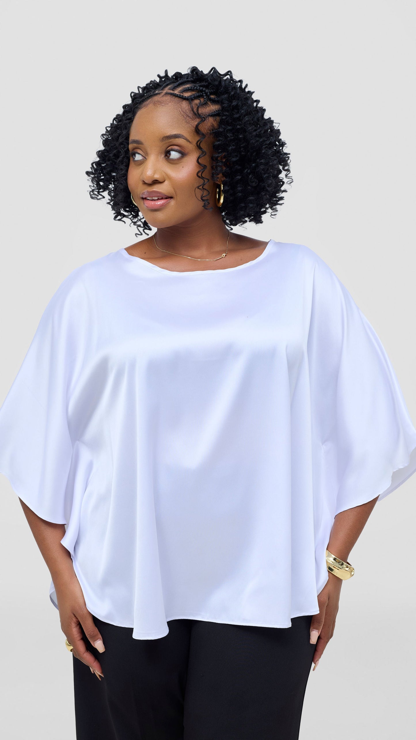 Vivo Keza Circular Loose Top - White